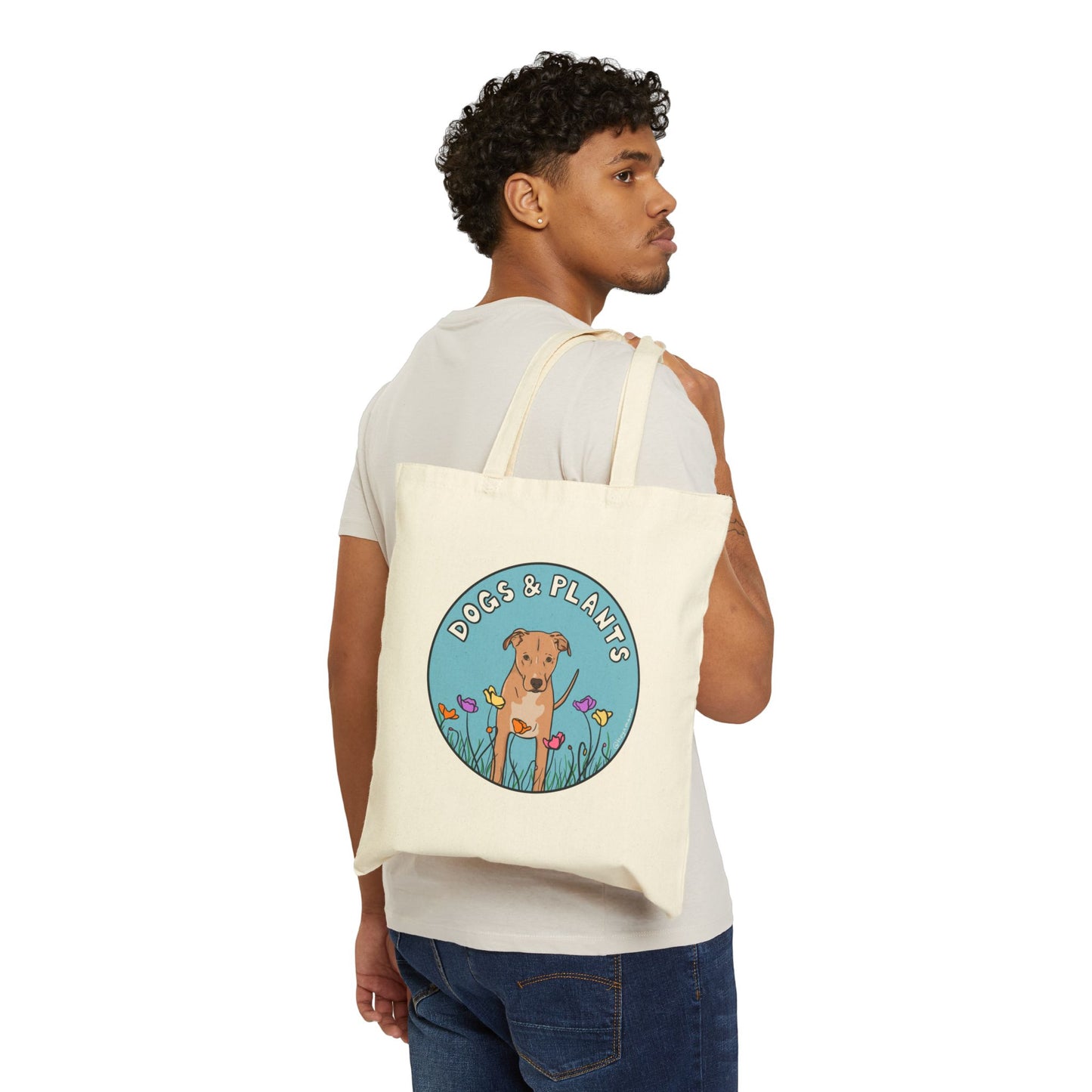 Dogs & Plants Rescue Dog & Plant Lover Canvas Tote Bag
