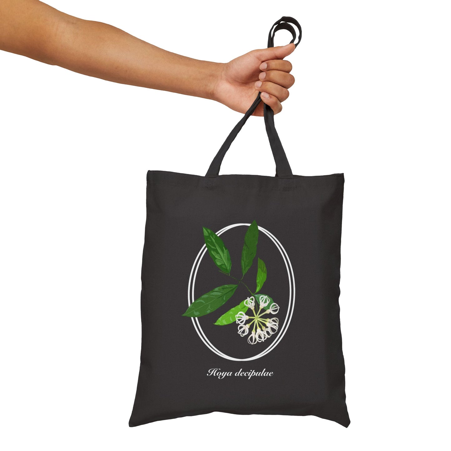 Hoya Decipulae in Bloom Canvas Tote Bag - Black