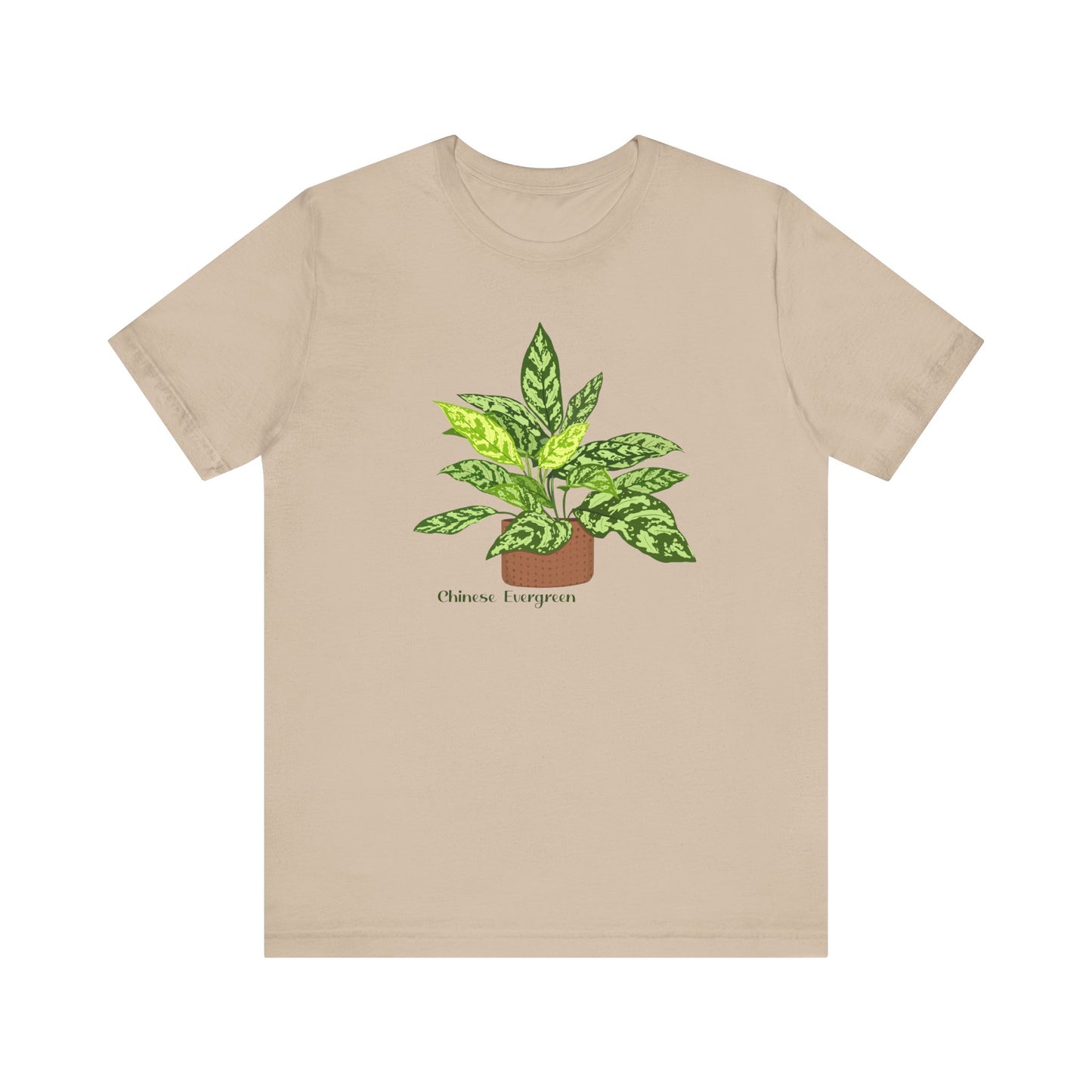 Chinese Evergreen T-Shirt for Plant Lovers - White, Black, Mauve, Tan or Sage
