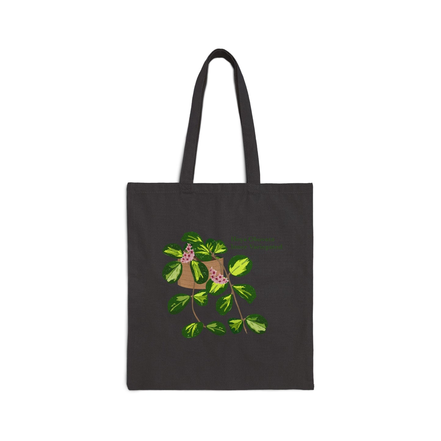 Hoya Obovata Inner Variegated Canvas Tote Bag - Black