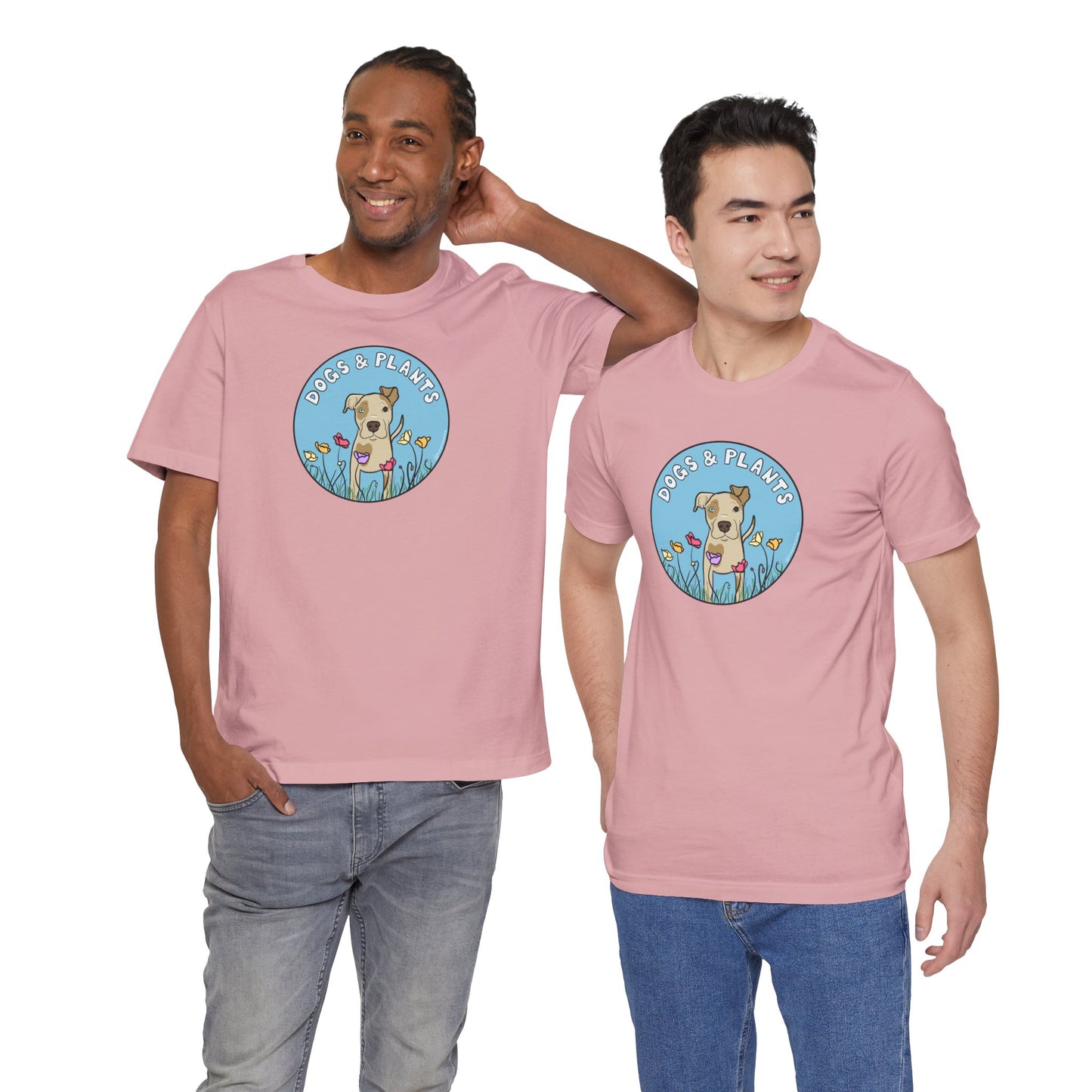 Dogs & Plants T-Shirt for Pitbull & Plant Lovers - Pink