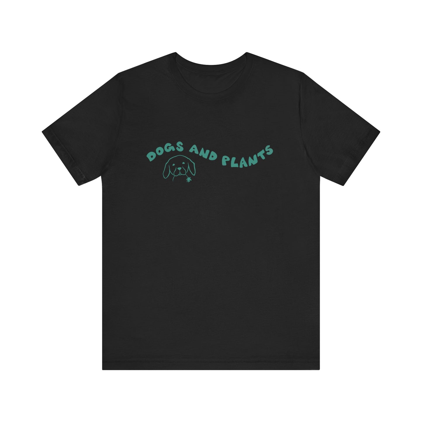 Dogs and Plants Lover T-Shirt - Black
