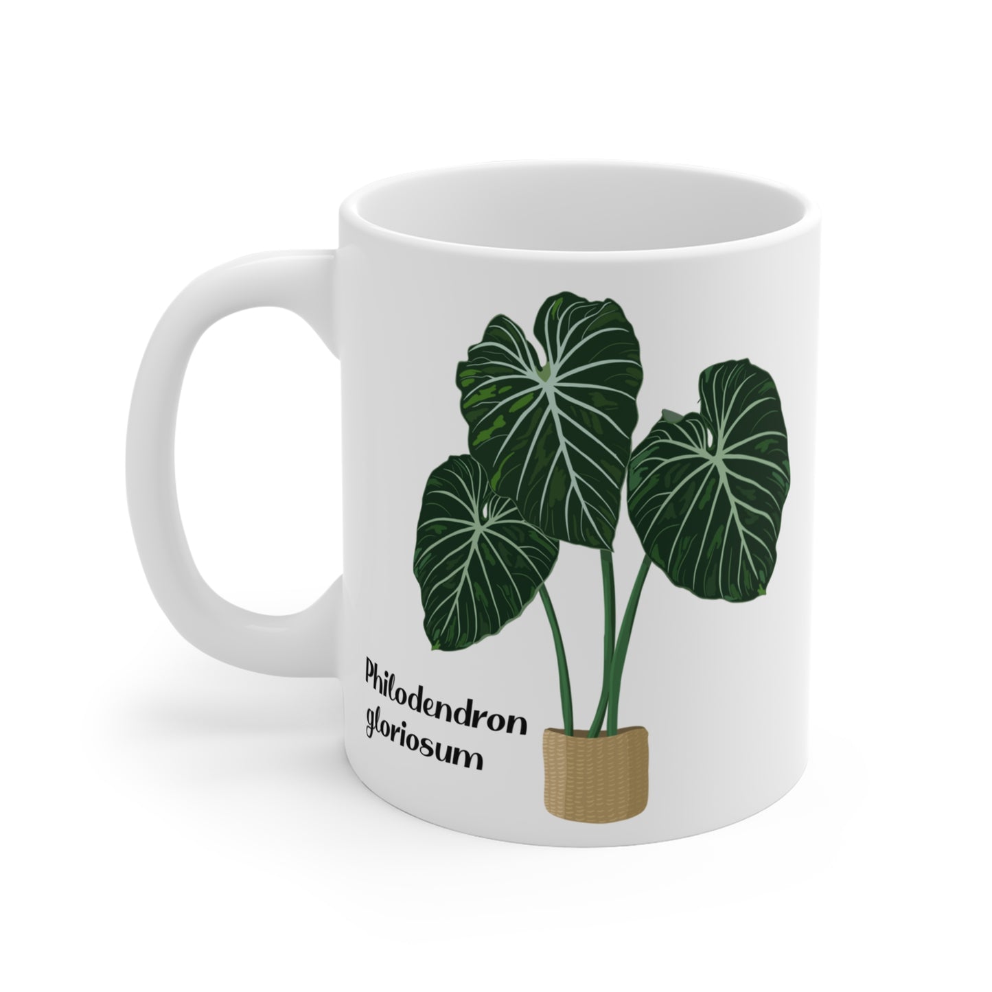 Philodendron Gloriosum Plant Lover Mug - White