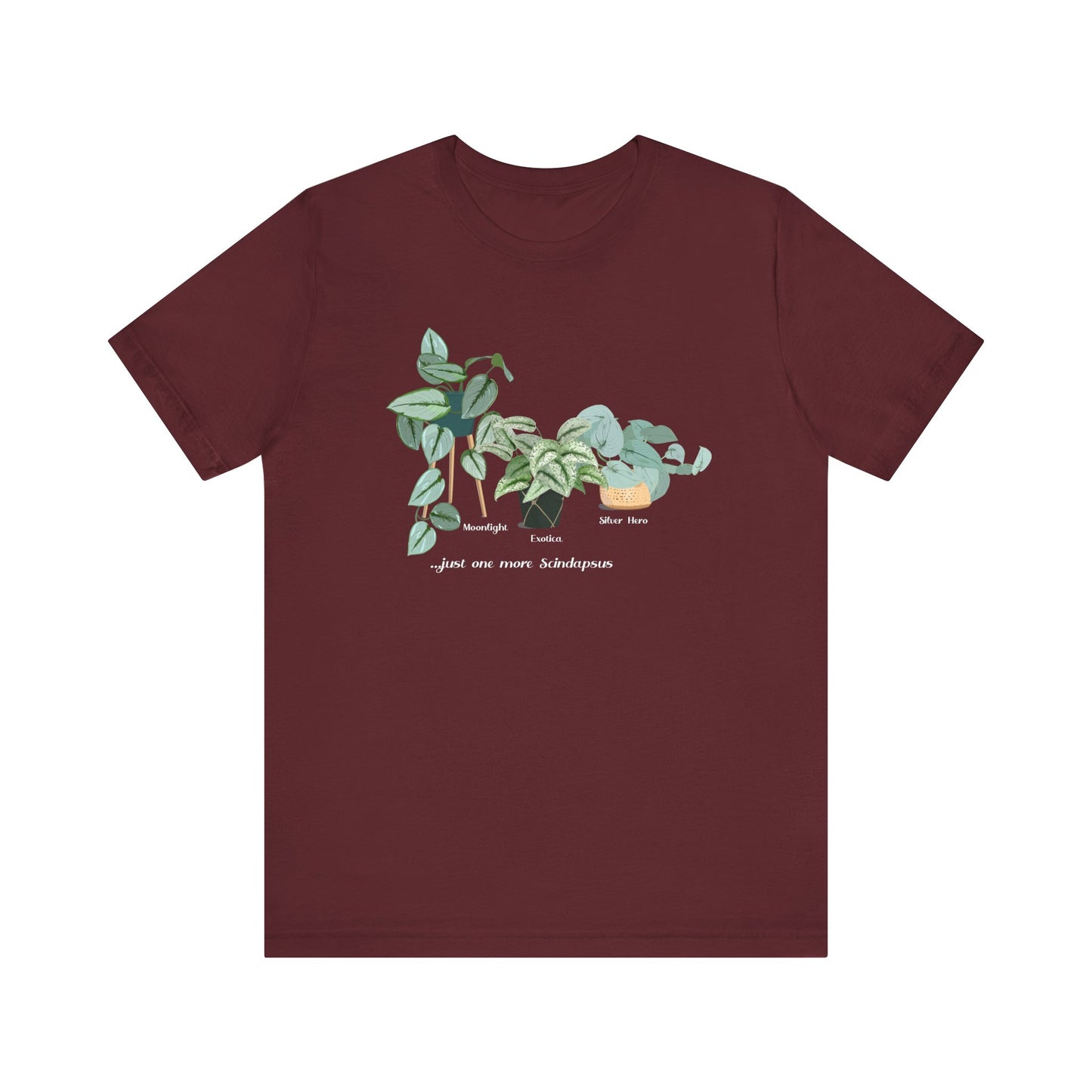 Scindapsus Trio Plant Lover T-Shirt - Maroon