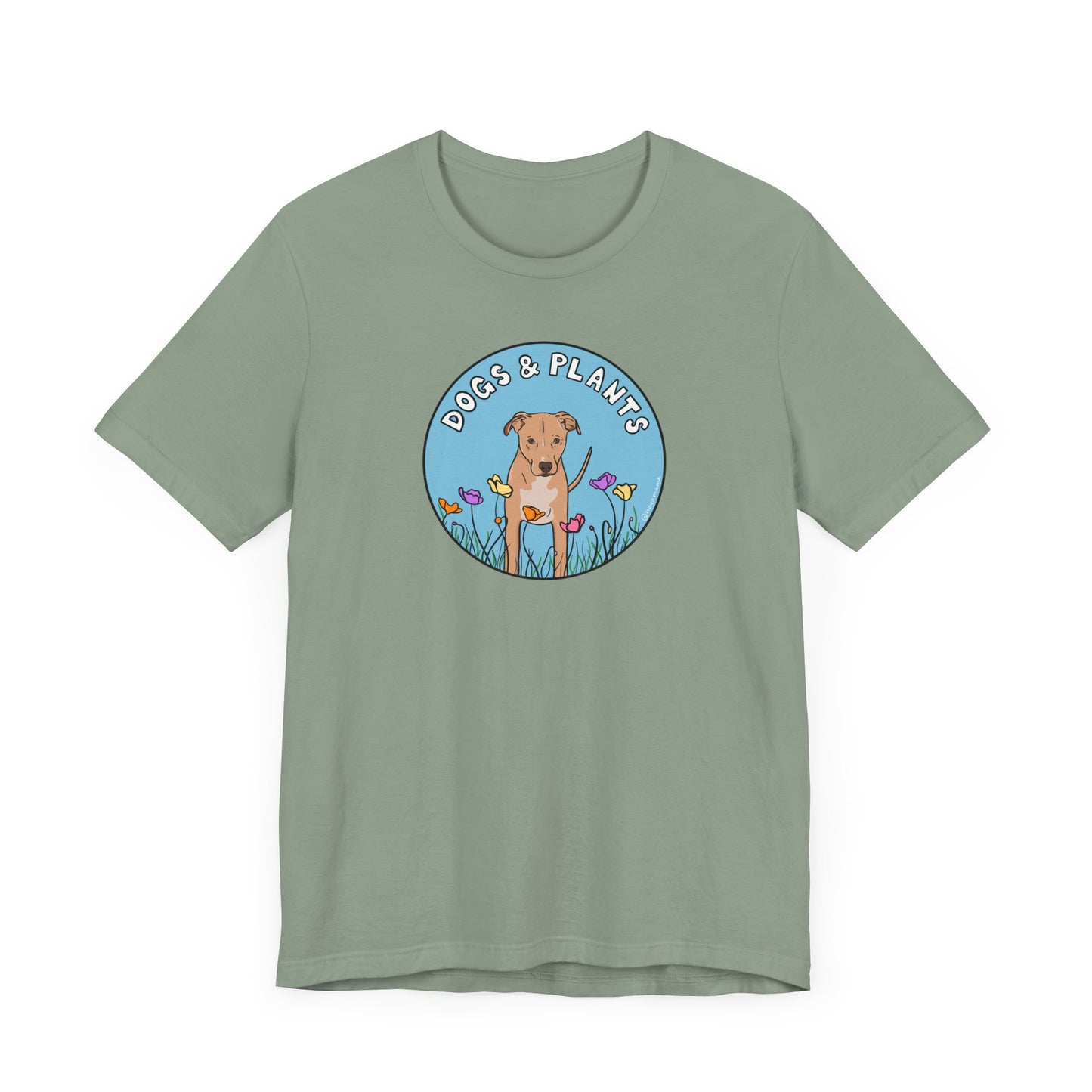 Dogs & Plants T-Shirt for Rescue Dog & Plant Lovers - Sage
