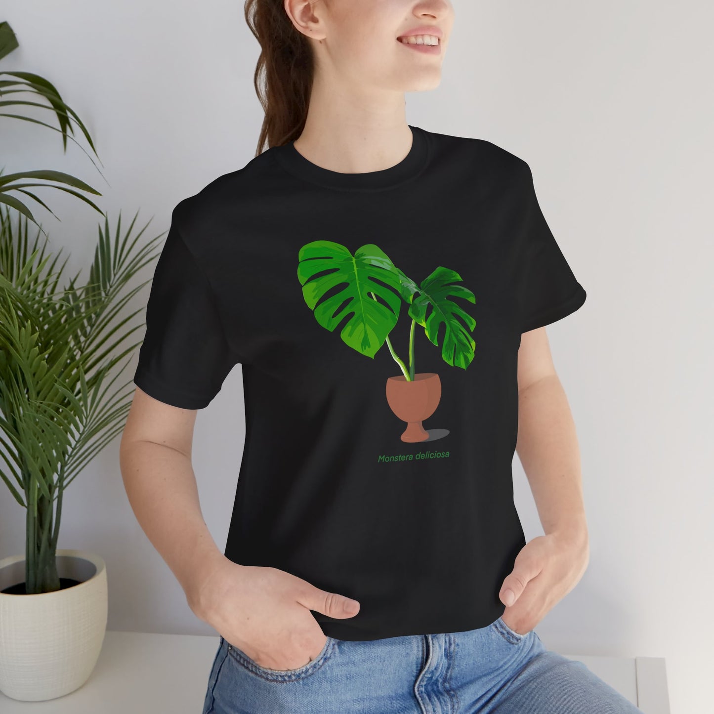 Monstera Deliciosa Plant Lover T-Shirt - White, Natural, Black