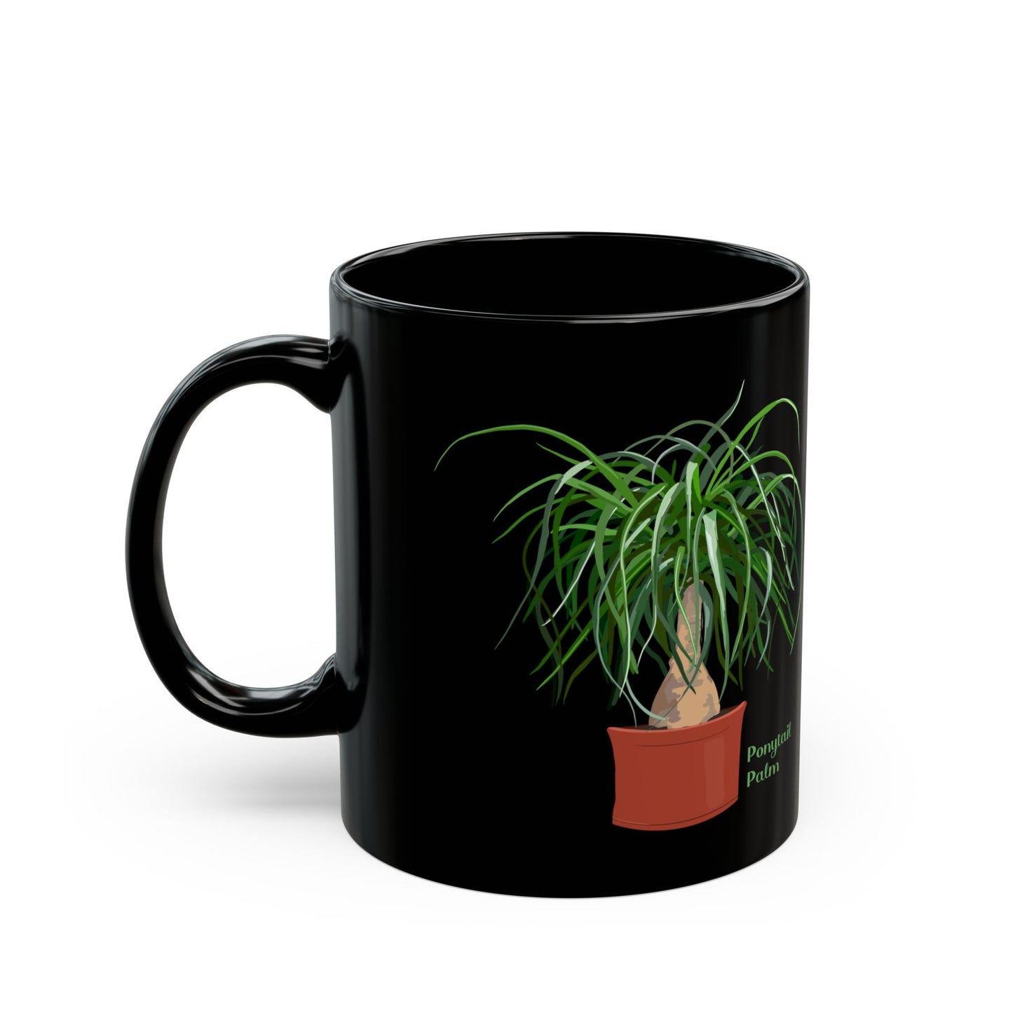Ponytail Palm Plant Lover Mug - Black