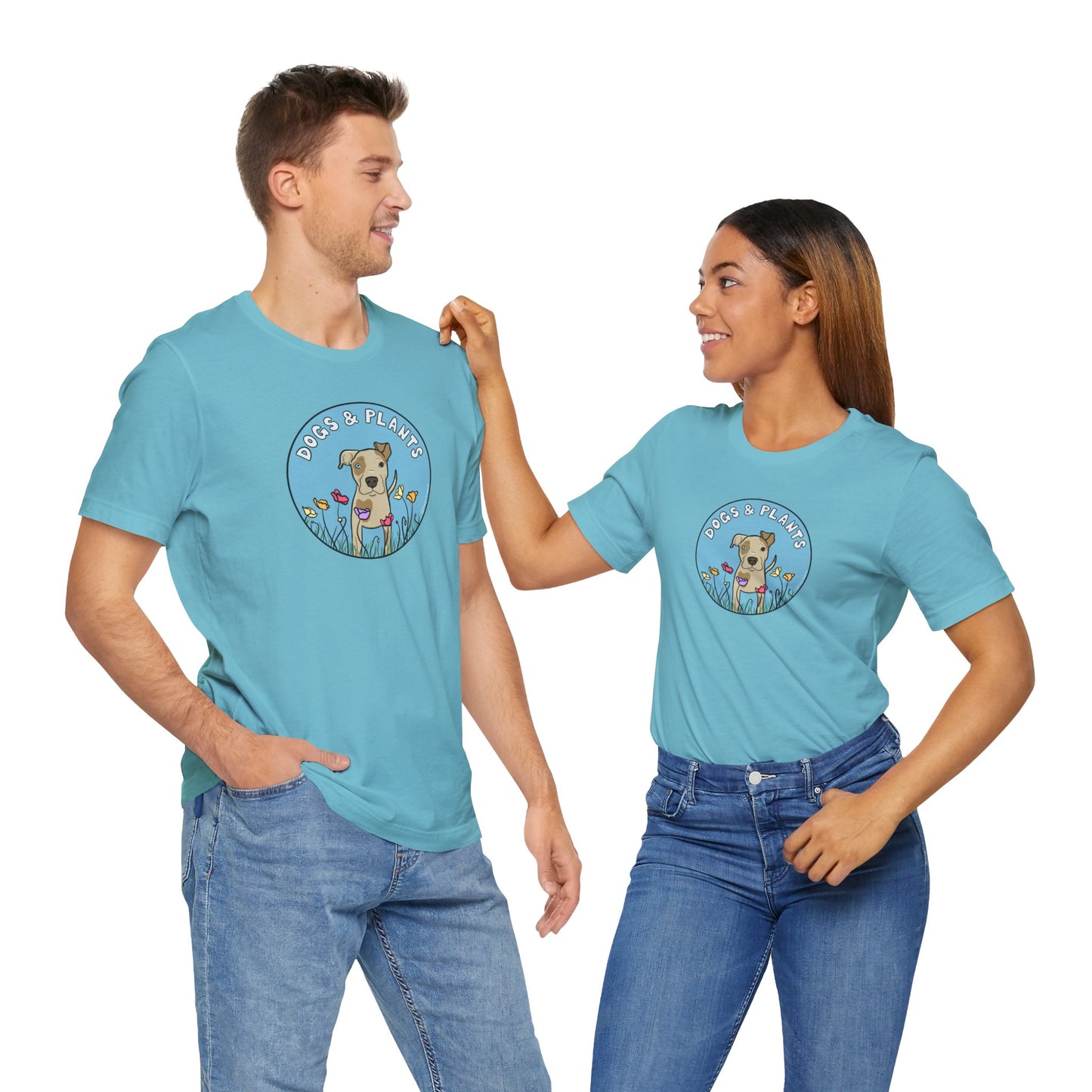 Dogs & Plants T-Shirt for Pitbull & Plant Lovers - Blue