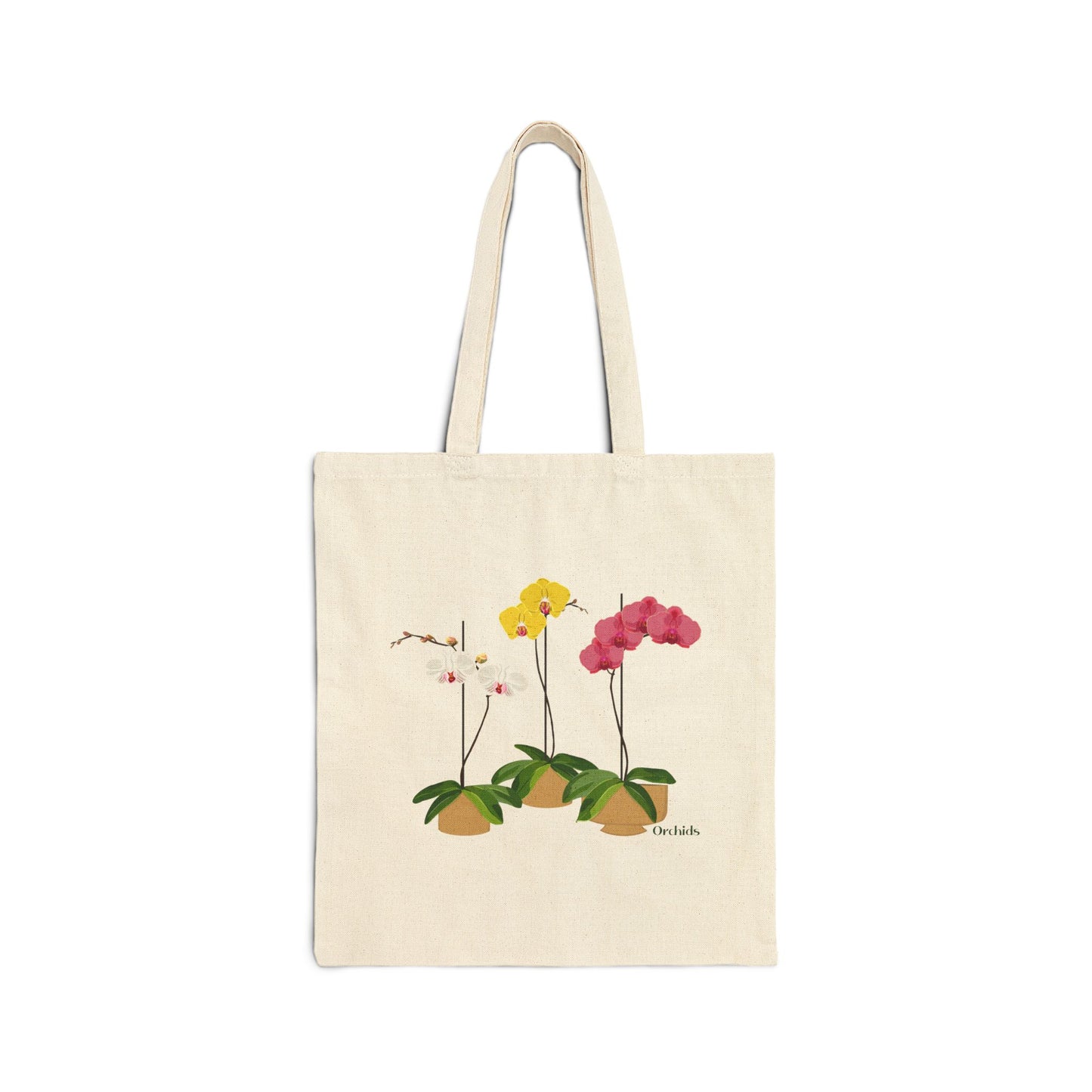 Colorful Orchid Trio Plant and Flower Lover Canvas Tote Bag