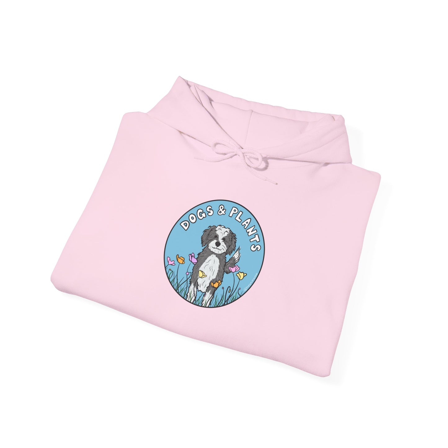 Dogs & Plants Hoodie for Doodle & Plant Lovers - Light Pink