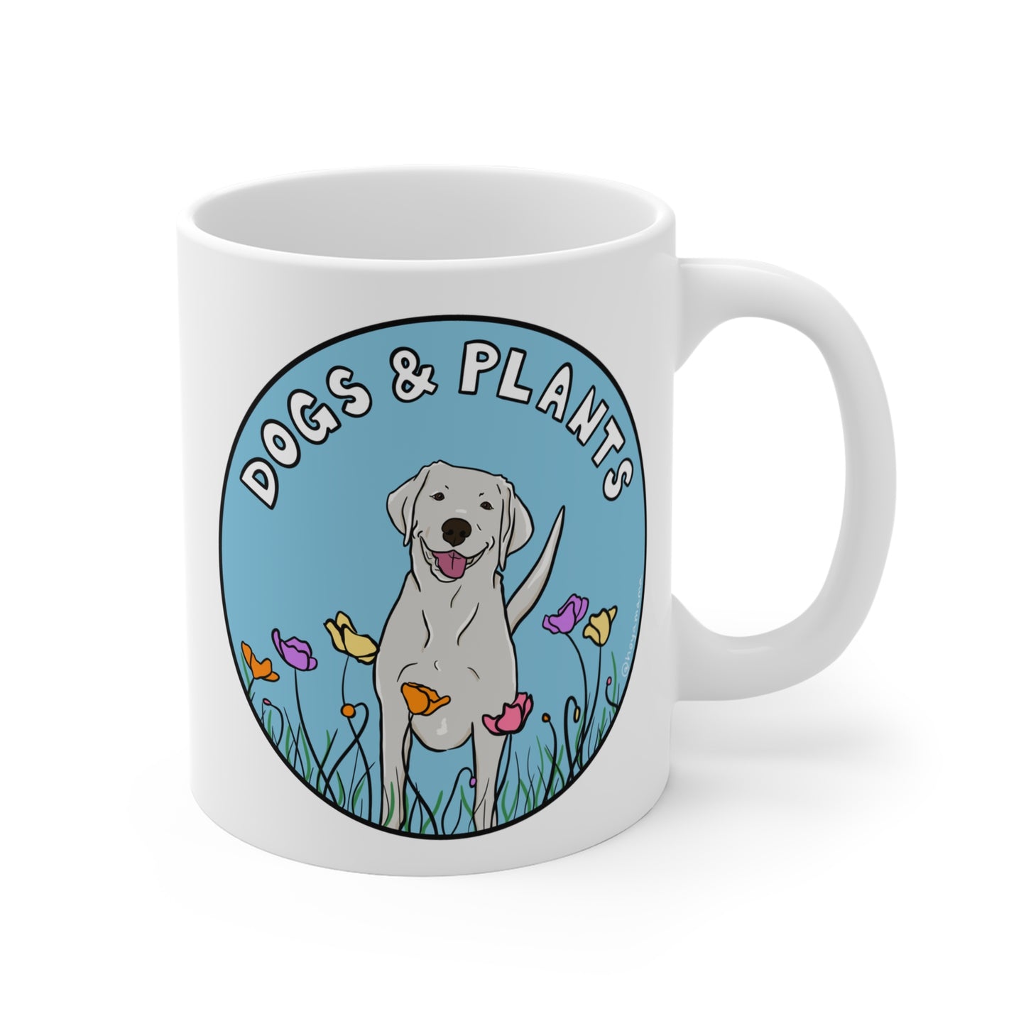 Dogs & Plants White Labrador & Plant Lover Mug - White