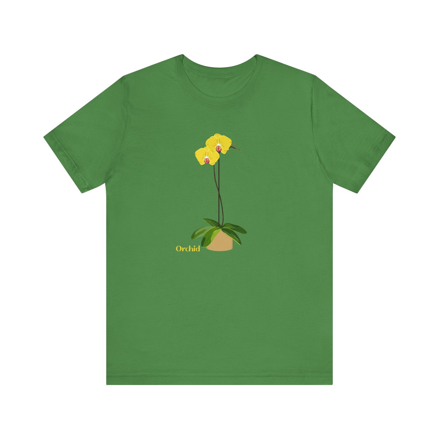 Yellow Orchid T-Shirt for Plant and Flower Lovers - White, Peach, Green or Blue