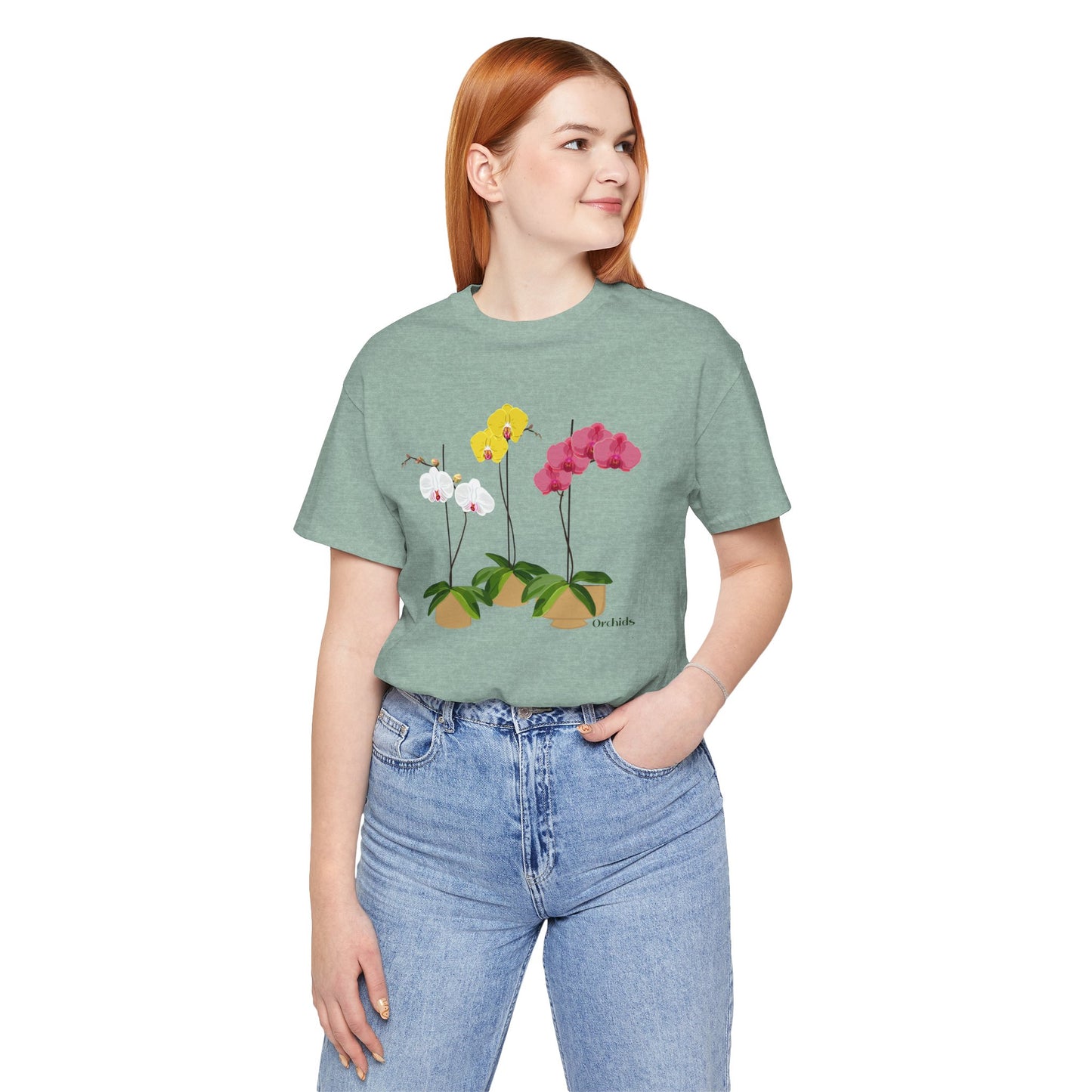 Orchid Trio T-Shirt for Plant and Flower Lovers - White, Black, Pink, Mauve, Green or Blue