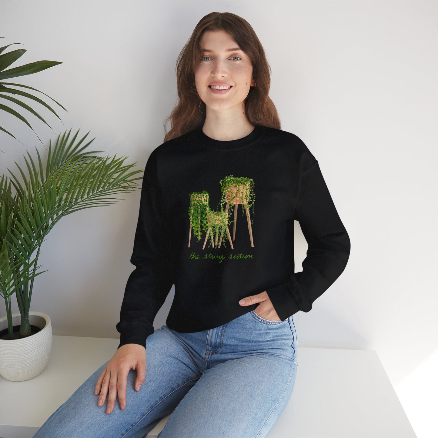 The String Section Plant Lover Crewneck Sweatshirt - Black