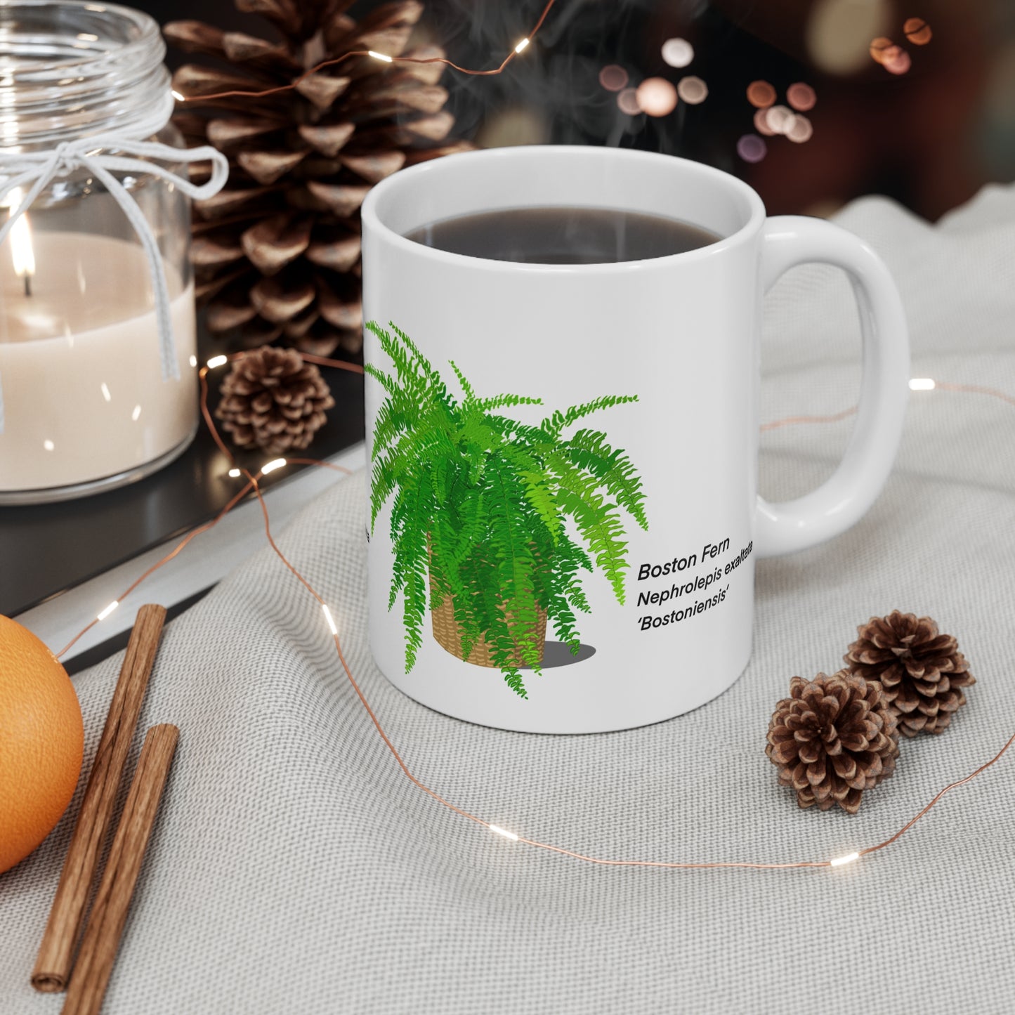 Boston Fern Plant Lover Mug - White