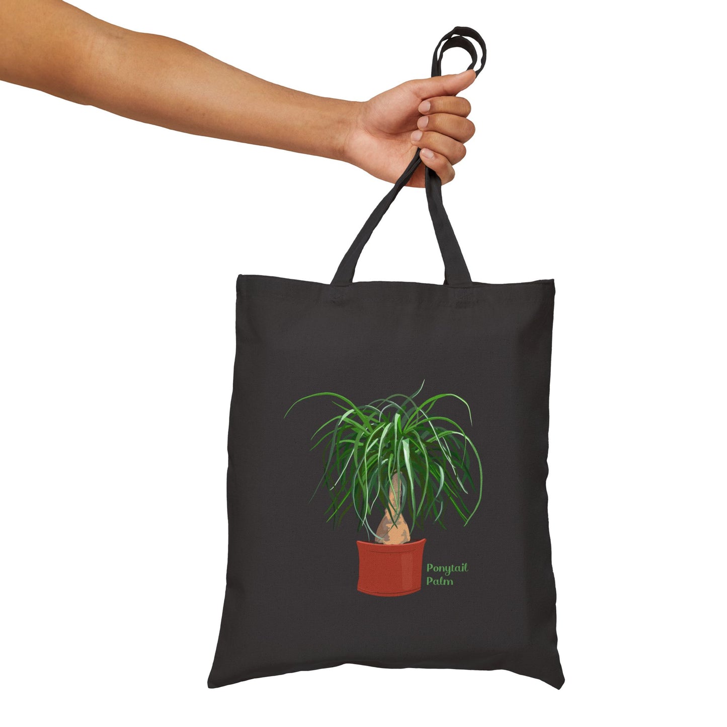 Ponytail Palm Canvas Tote Bag - Black