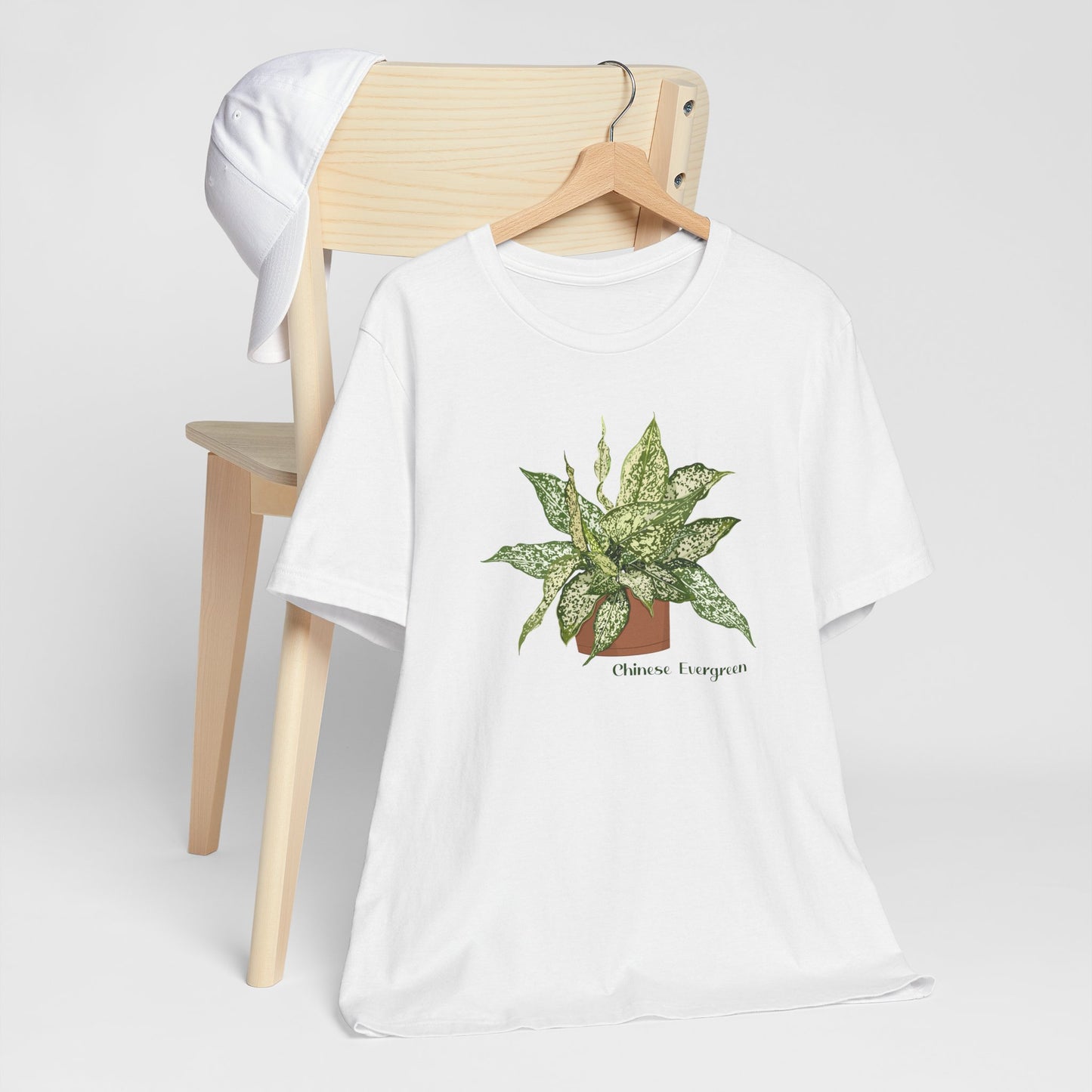 Chinese Evergreen T-Shirt for Plant Lovers - White, Black, Mauve, Tan or Sage
