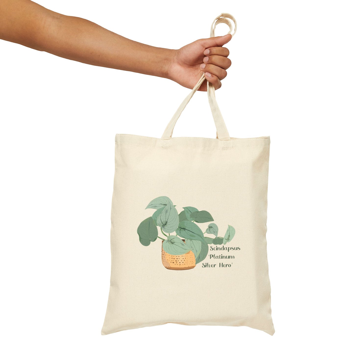 Scindapsus 'Platinum Silver Hero' Canvas Tote Bag