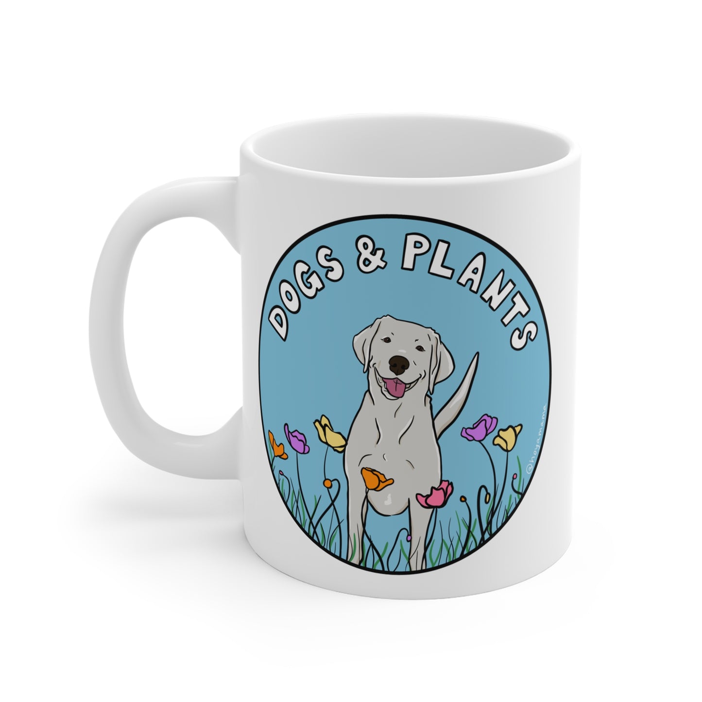 Dogs & Plants White Labrador & Plant Lover Mug - White