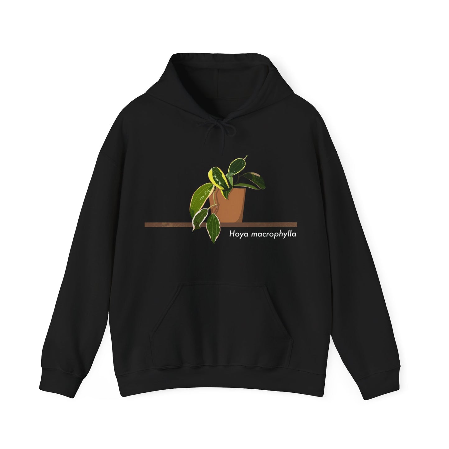 Hoya Macrophylla Plant Hoodie - Black