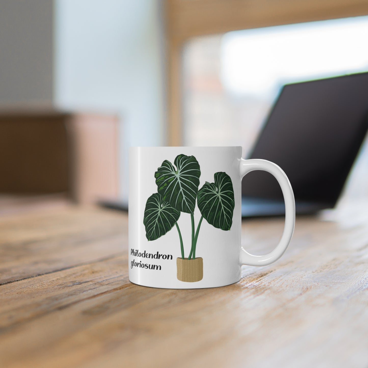 Philodendron Gloriosum Plant Lover Mug - White
