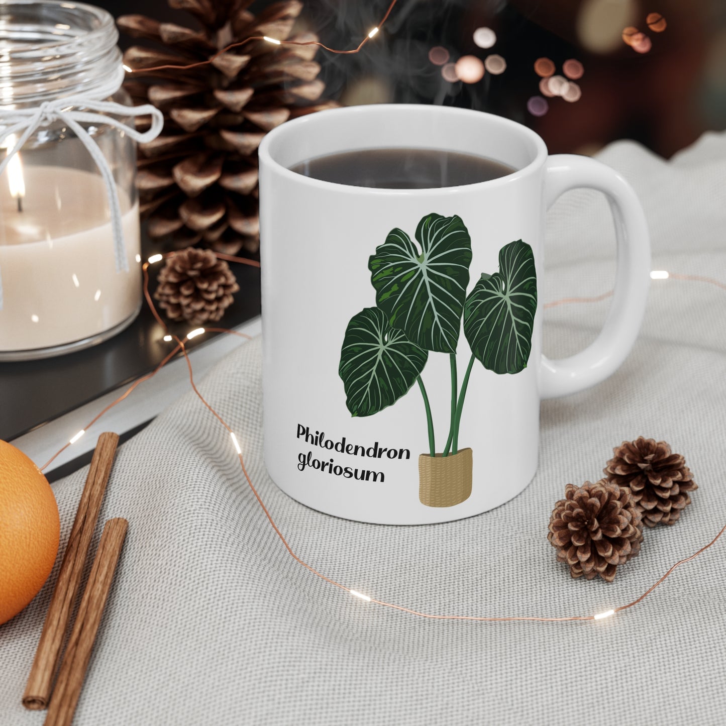 Philodendron Gloriosum Plant Lover Mug - White