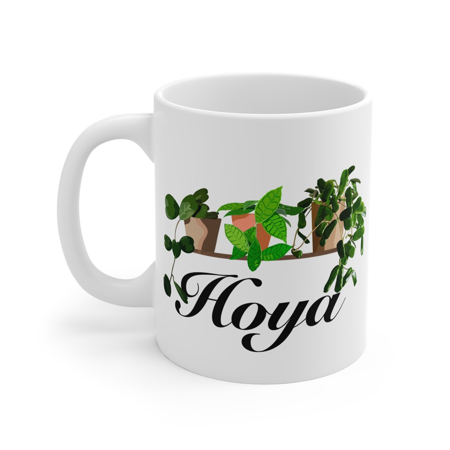 Hoya Kerrii, Callystophylla and Rotundiflora Trio Plant Lover Mug - White