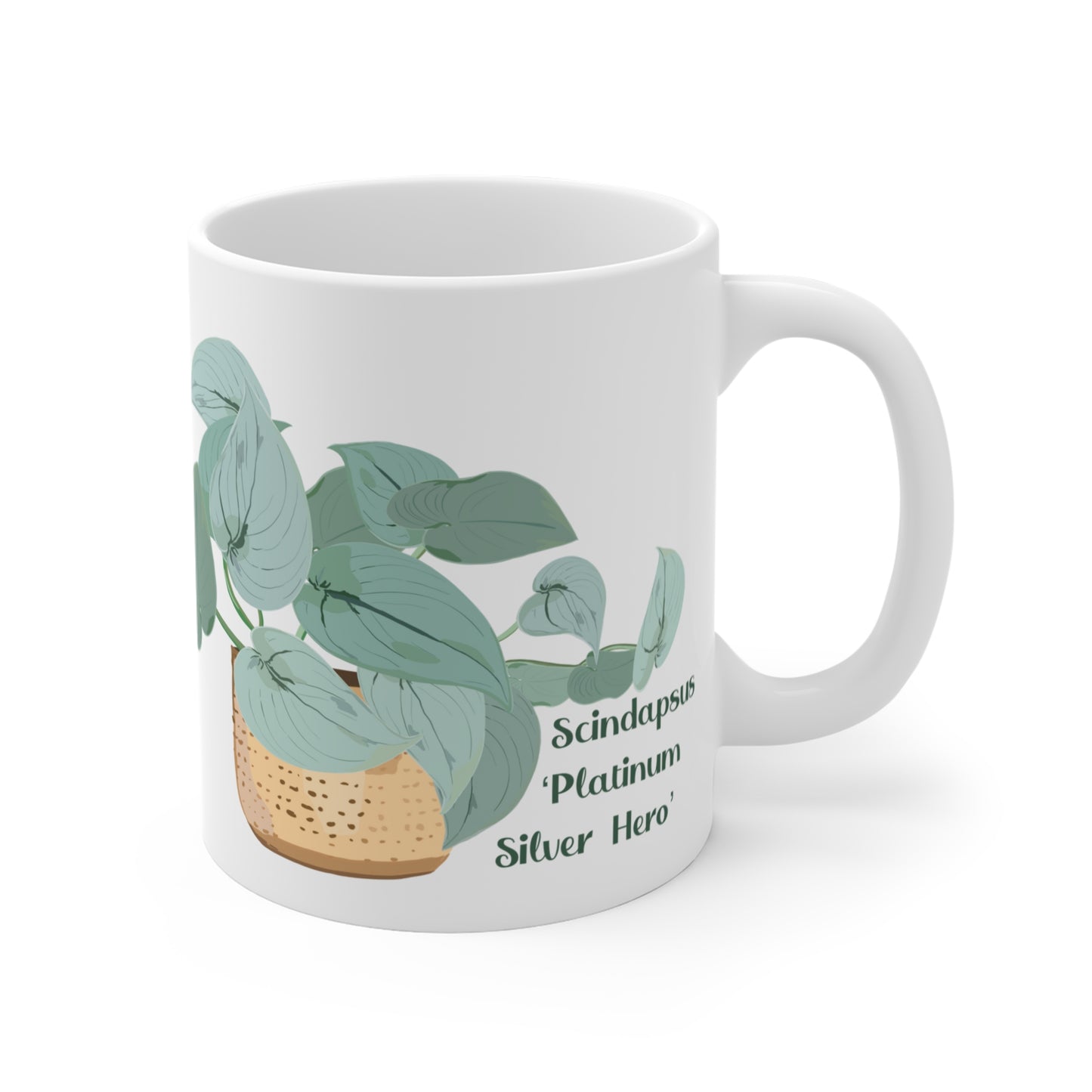 Scindapsus "Platinum Silver Hero" Plant Lover Mug - White