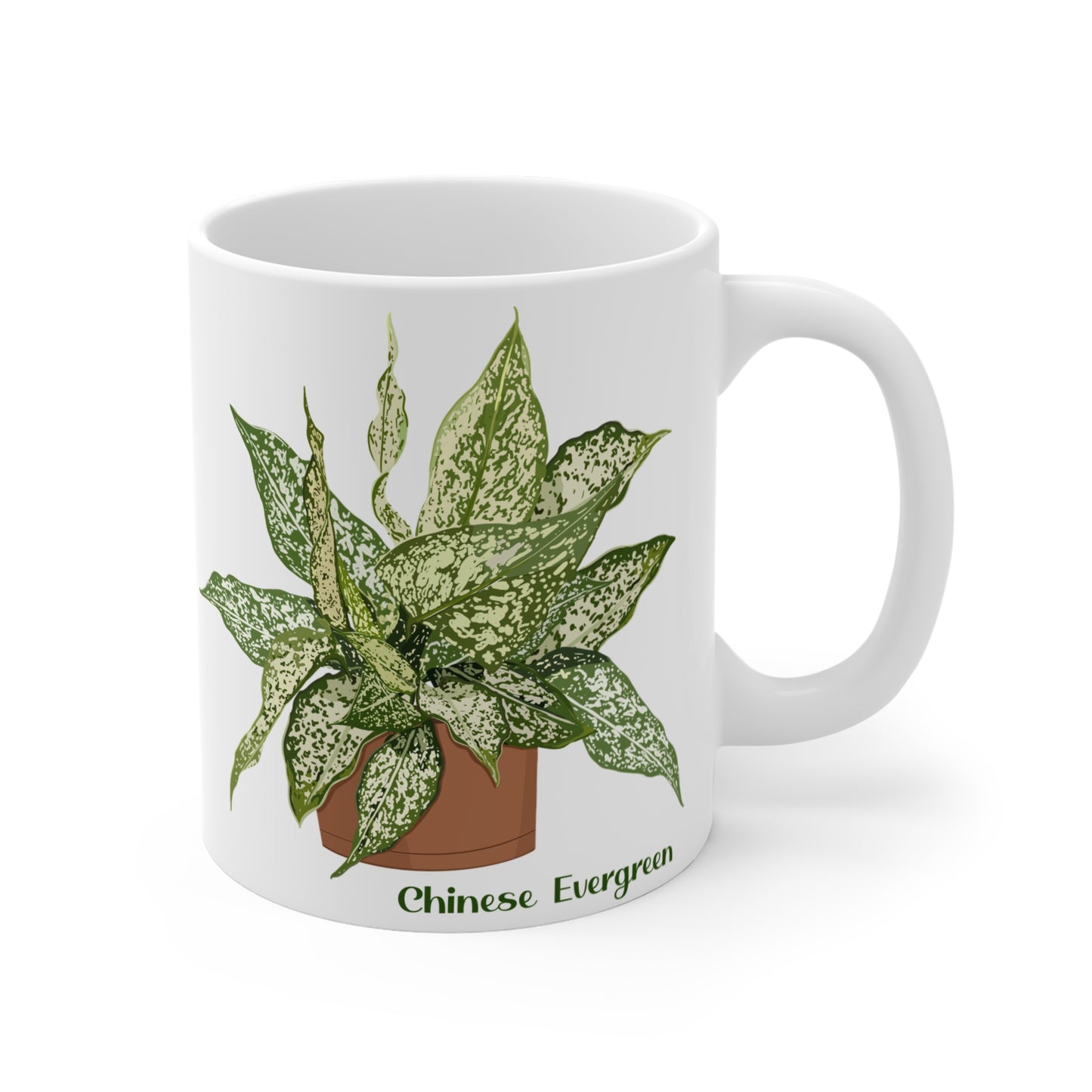 Chinese Evergreen Plant Lover Mug - White