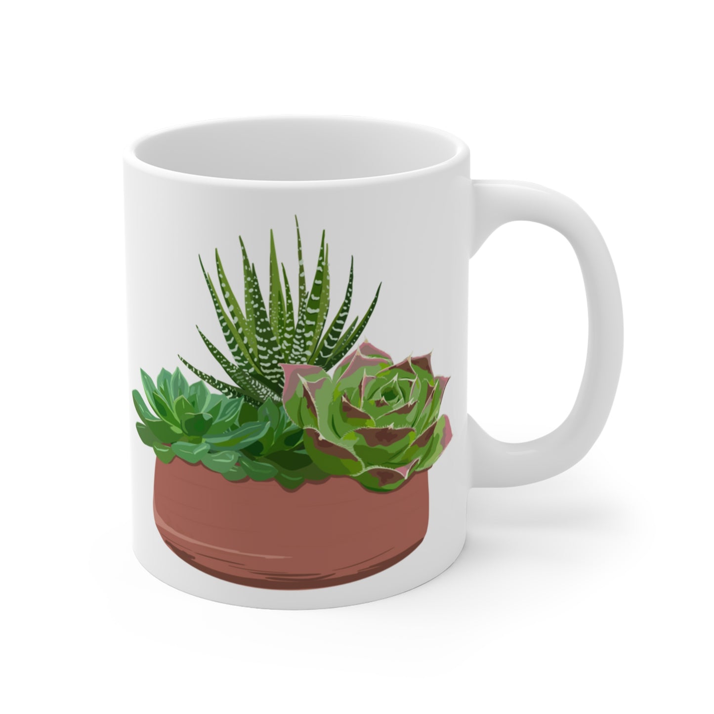 Succulent Bowl for Succulent Lovers Mug - White
