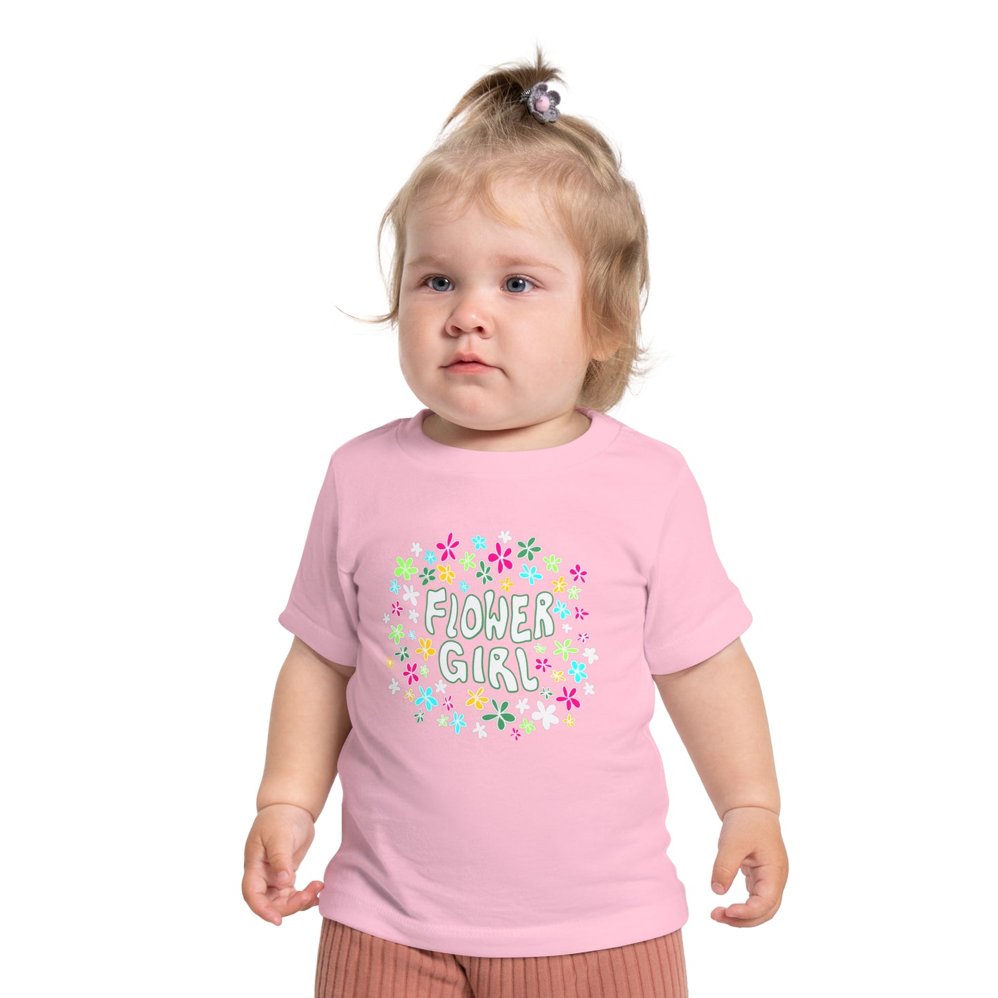 Flower Girl Baby or Toddler Organic Cotton T-Shirt - Black or Pink