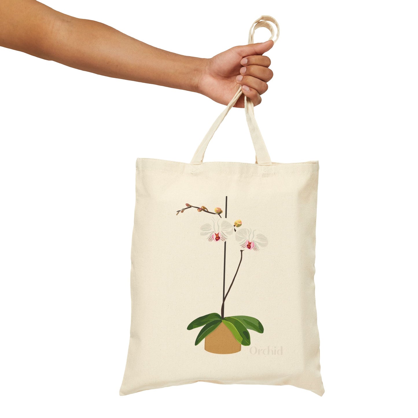 White Orchid Plant and Flower Lover Canvas Tote Bag