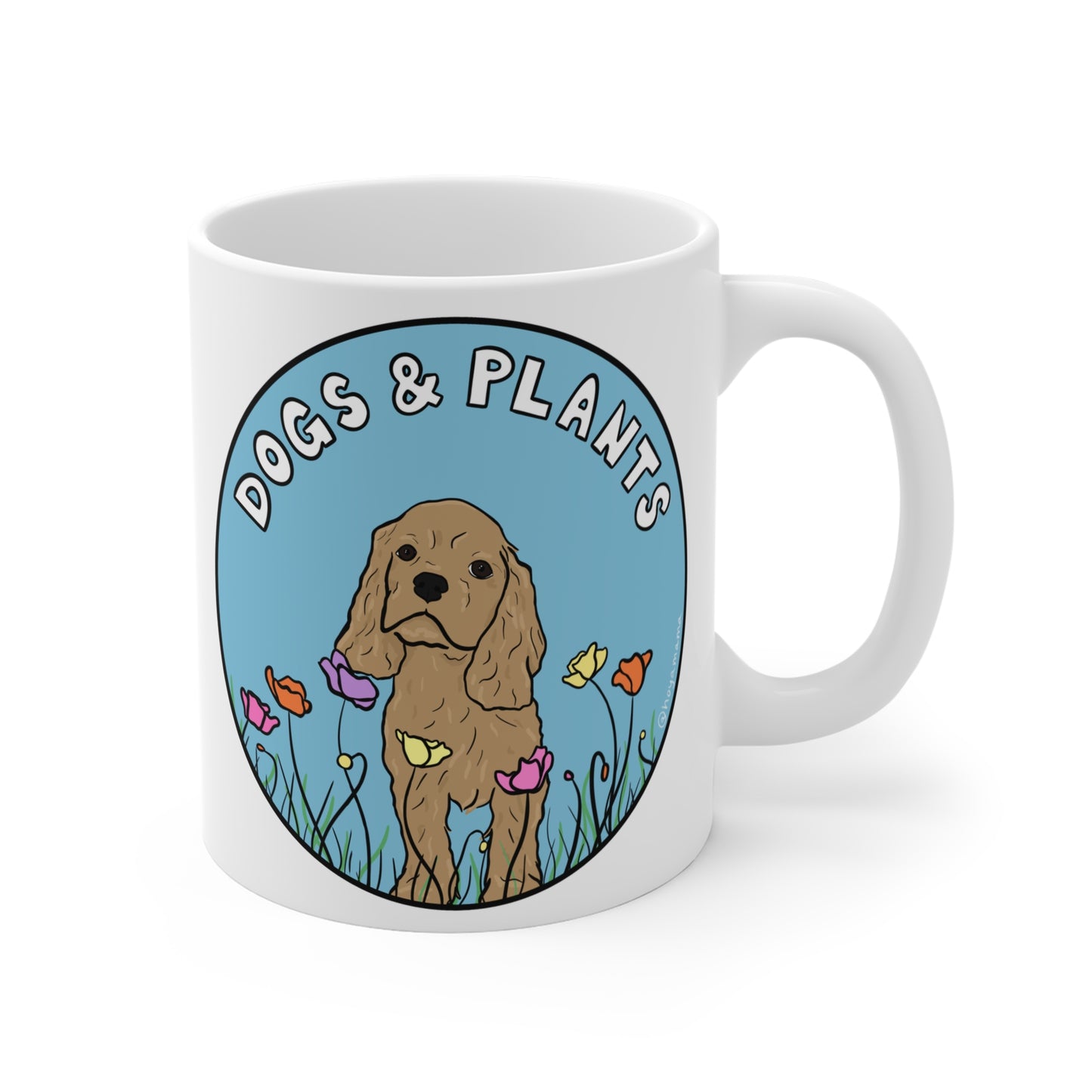 Dogs & Plants Golden Puppy & Plant Lover Mug - White