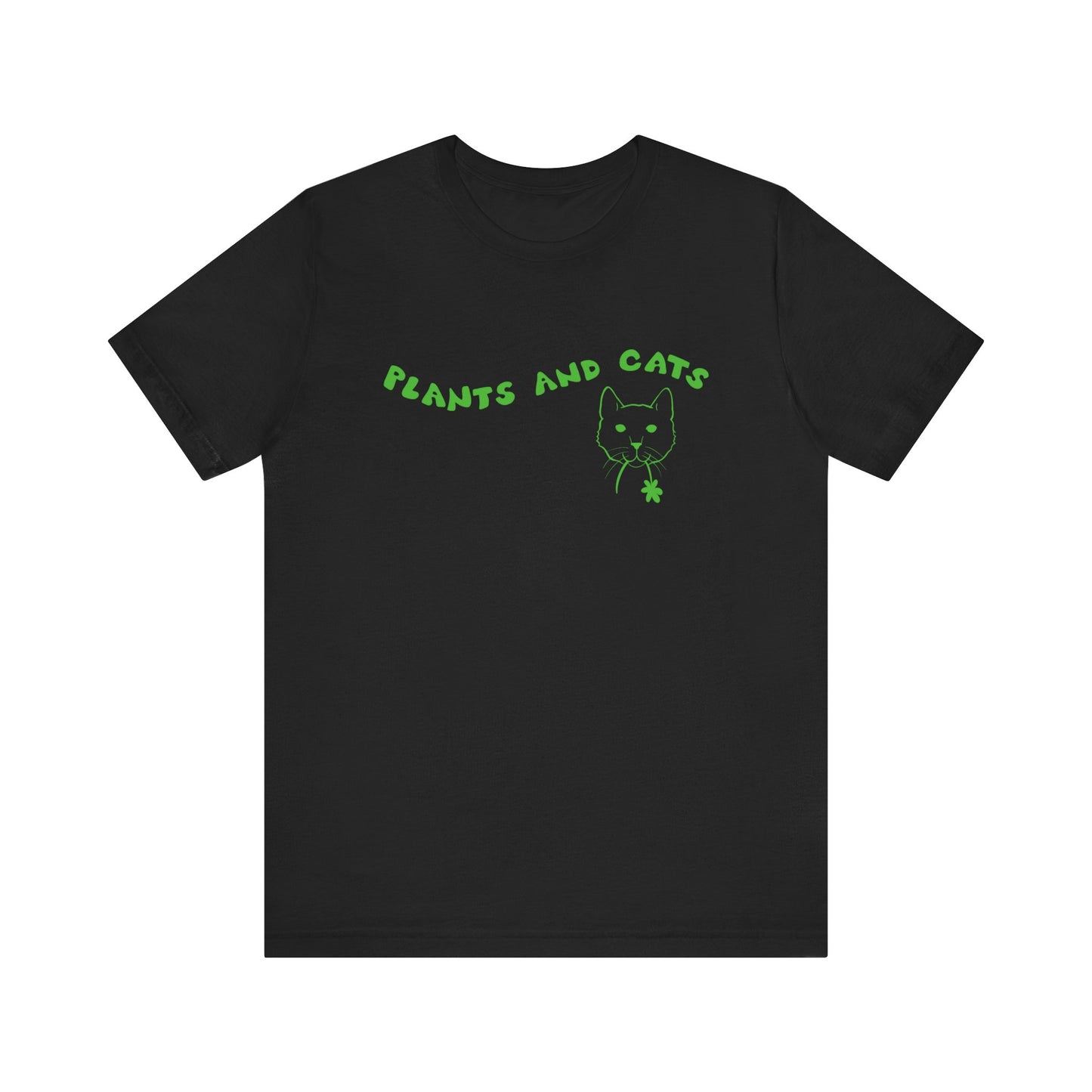 Plants and Cats Lover T-Shirt - Black