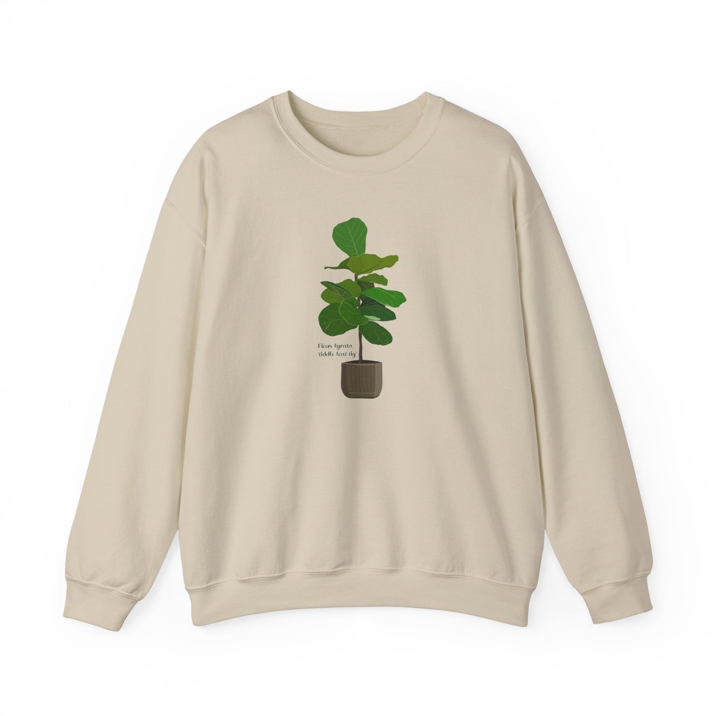 Ficus Lyrata 'Fiddle Leaf Fig' Plant Lover Crewneck Sweatshirt - Beige