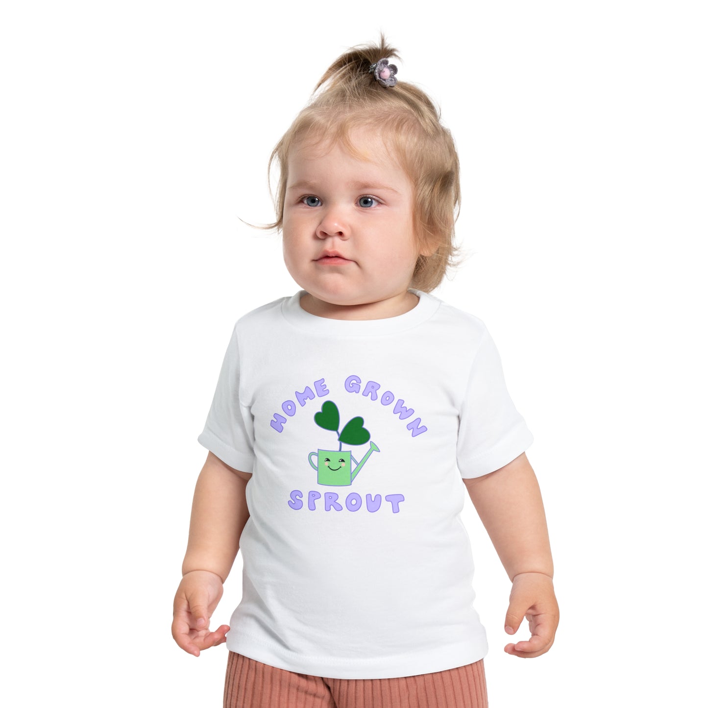 Home Grown Sprout Baby or Toddler Organic Cotton T-Shirt Purple Green Combo - Pink, Black or White