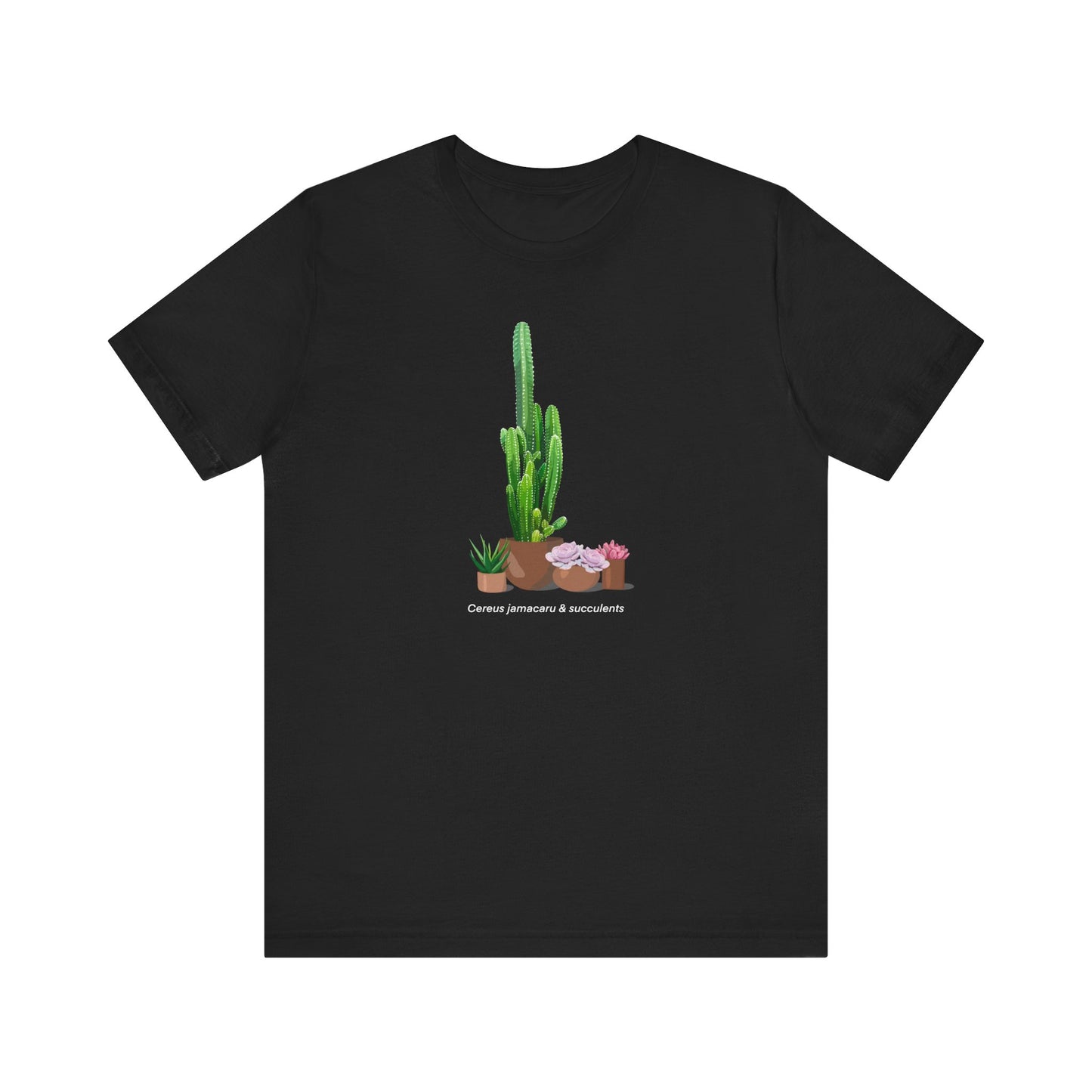 Cactus Jamacaru and Succulents Lover T-Shirt - Black