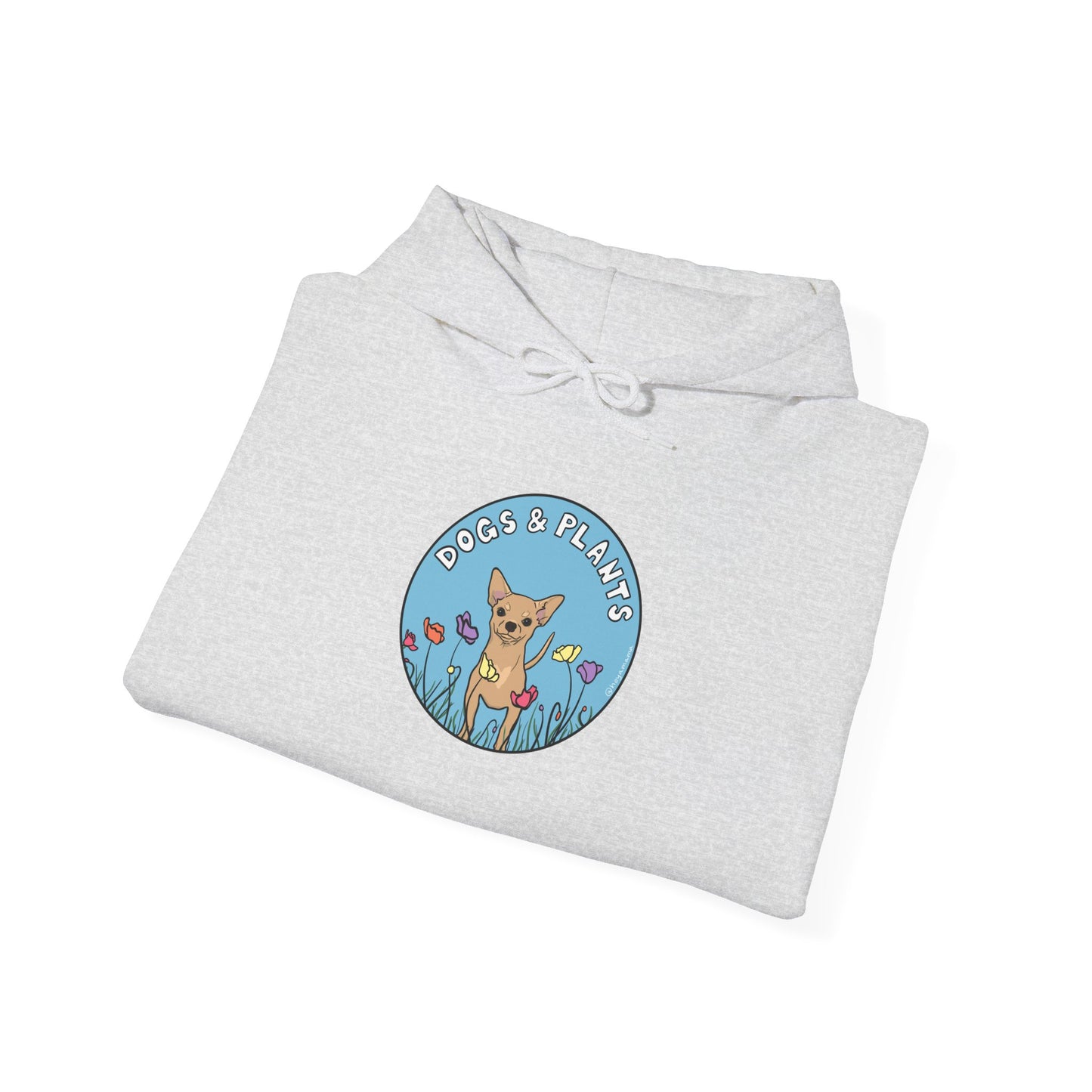 Dogs & Plants Hoodie for Chihuahua & Plant Lovers - Light Grey