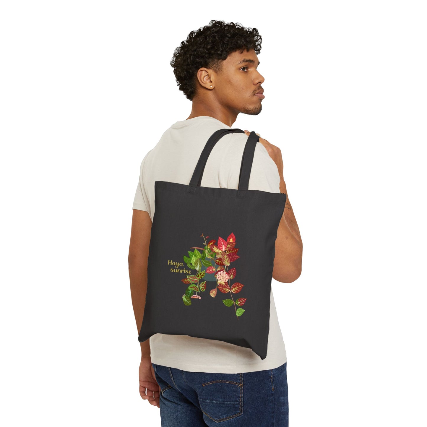 Hoya Sunrise Plant Lover Canvas Tote Bag - Black