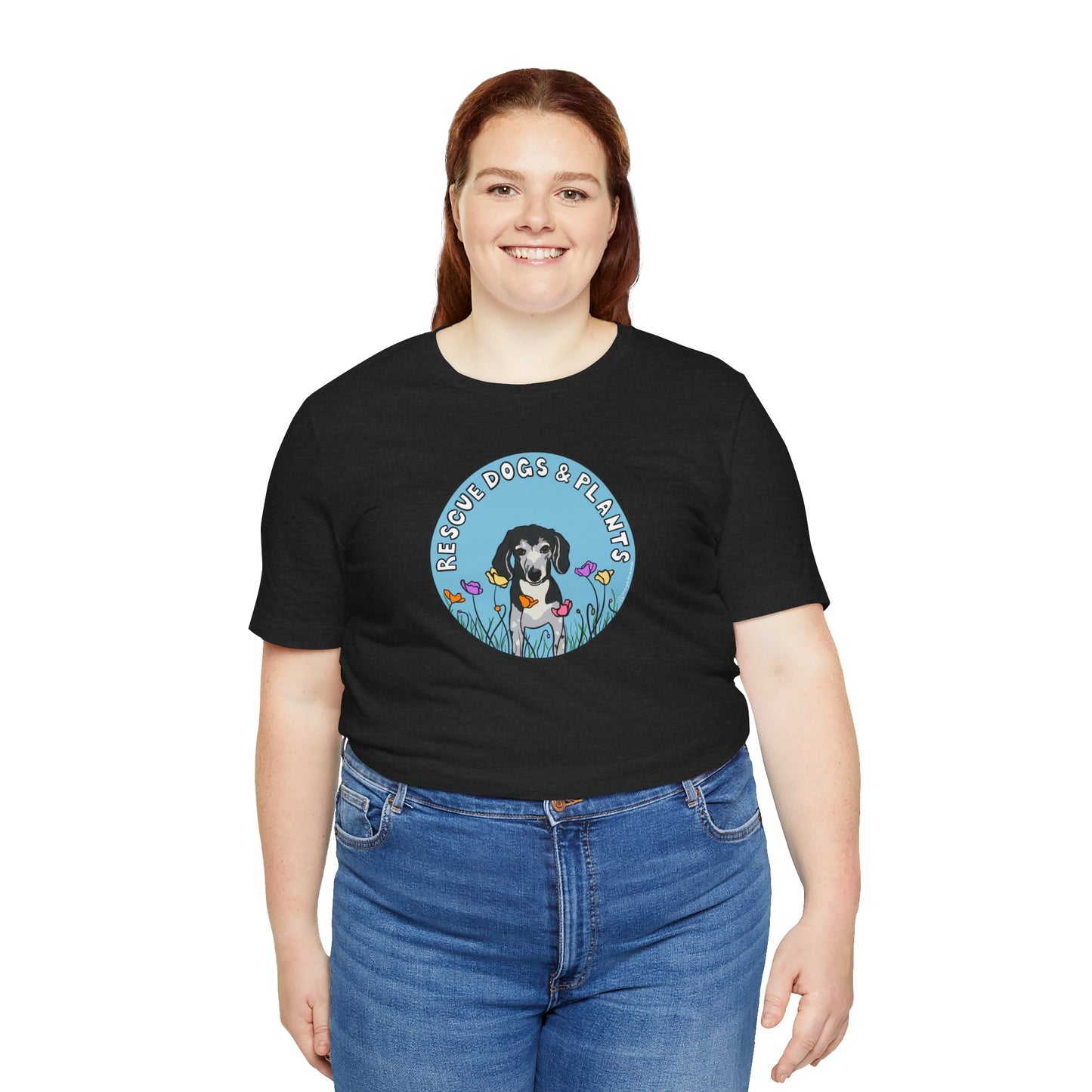 Dogs & Plants T-Shirt for Rescue Dogs & Plant Lovers - Black