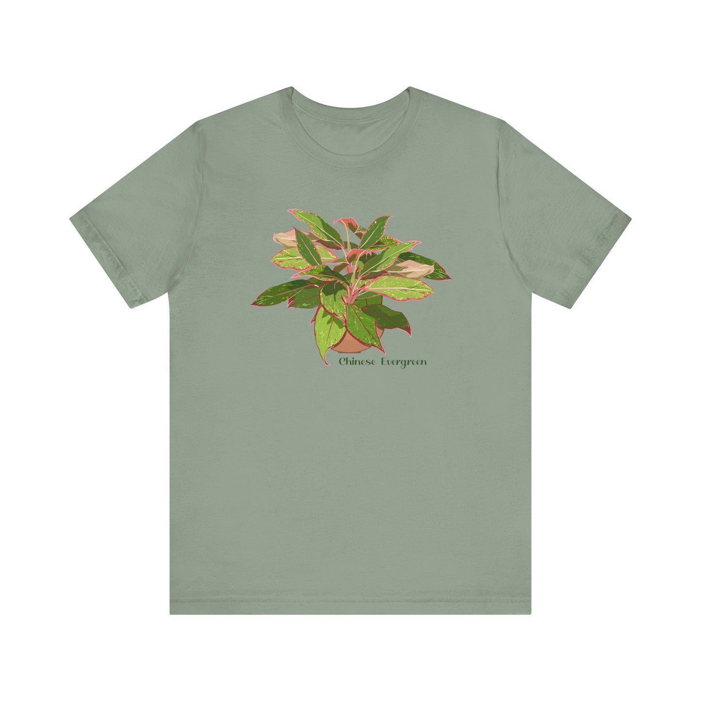 Chinese Evergreen T-Shirt for Plant Lovers - White, Black, Mauve, Tan or Sage