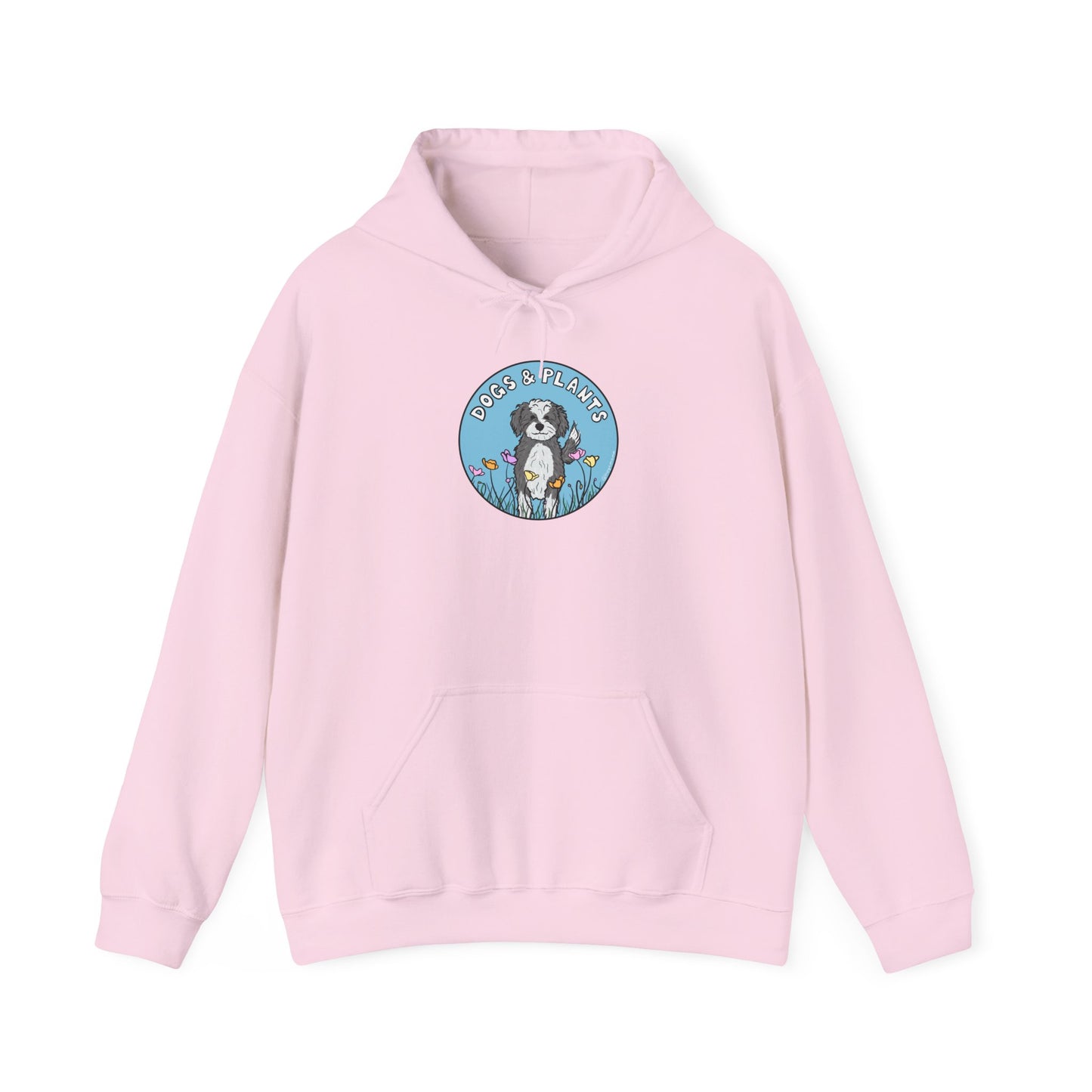 Dogs & Plants Hoodie for Doodle & Plant Lovers - Light Pink