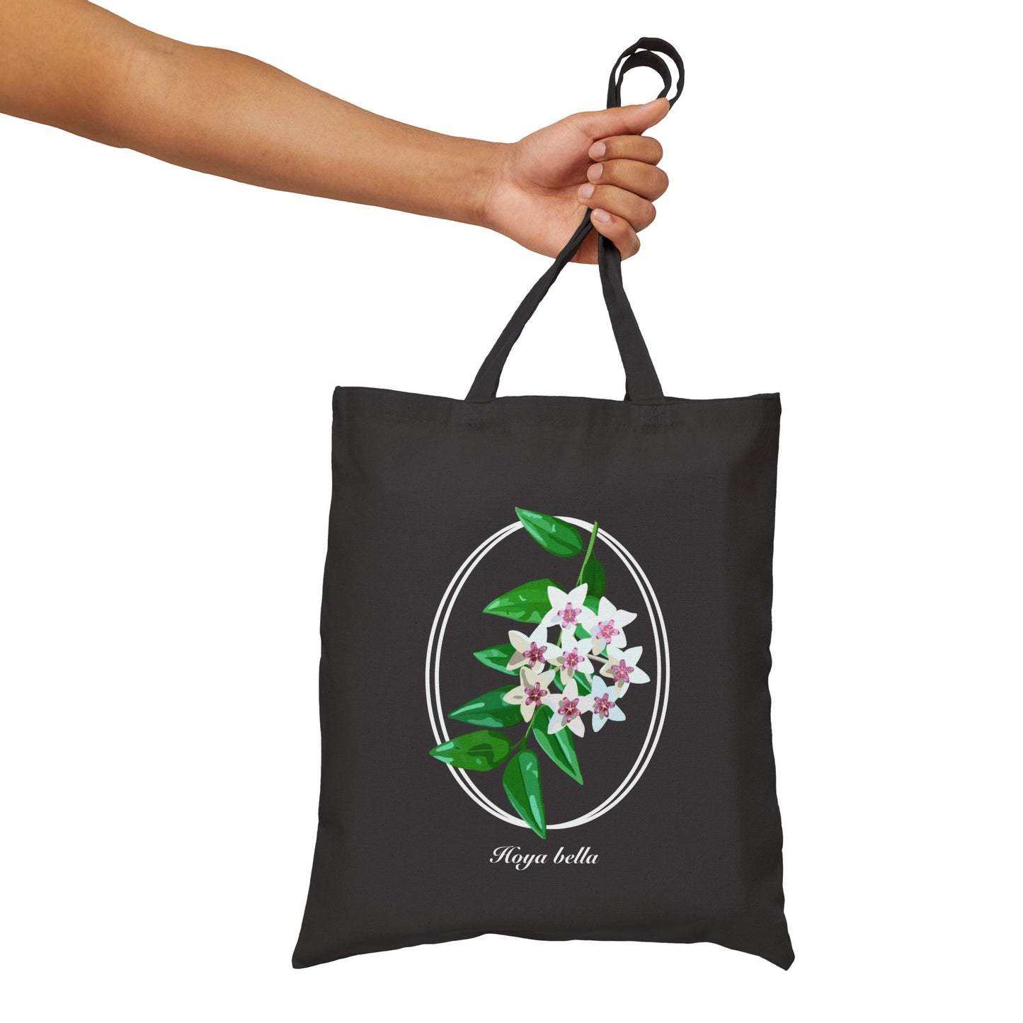 Hoya Bella in Bloom Canvas Tote Bag - Black