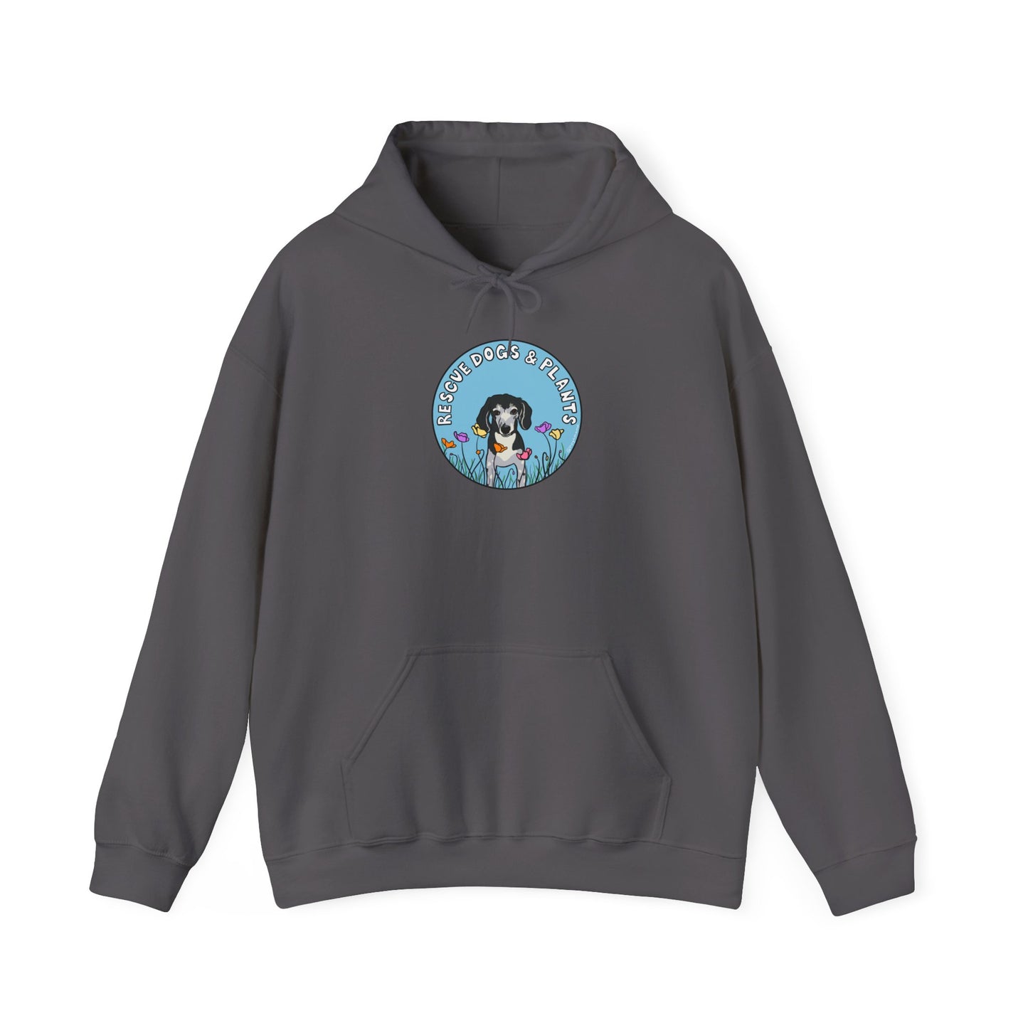 Dogs & Plants Hoodie for Rescue Dogs & Plant Lovers - Charcoal