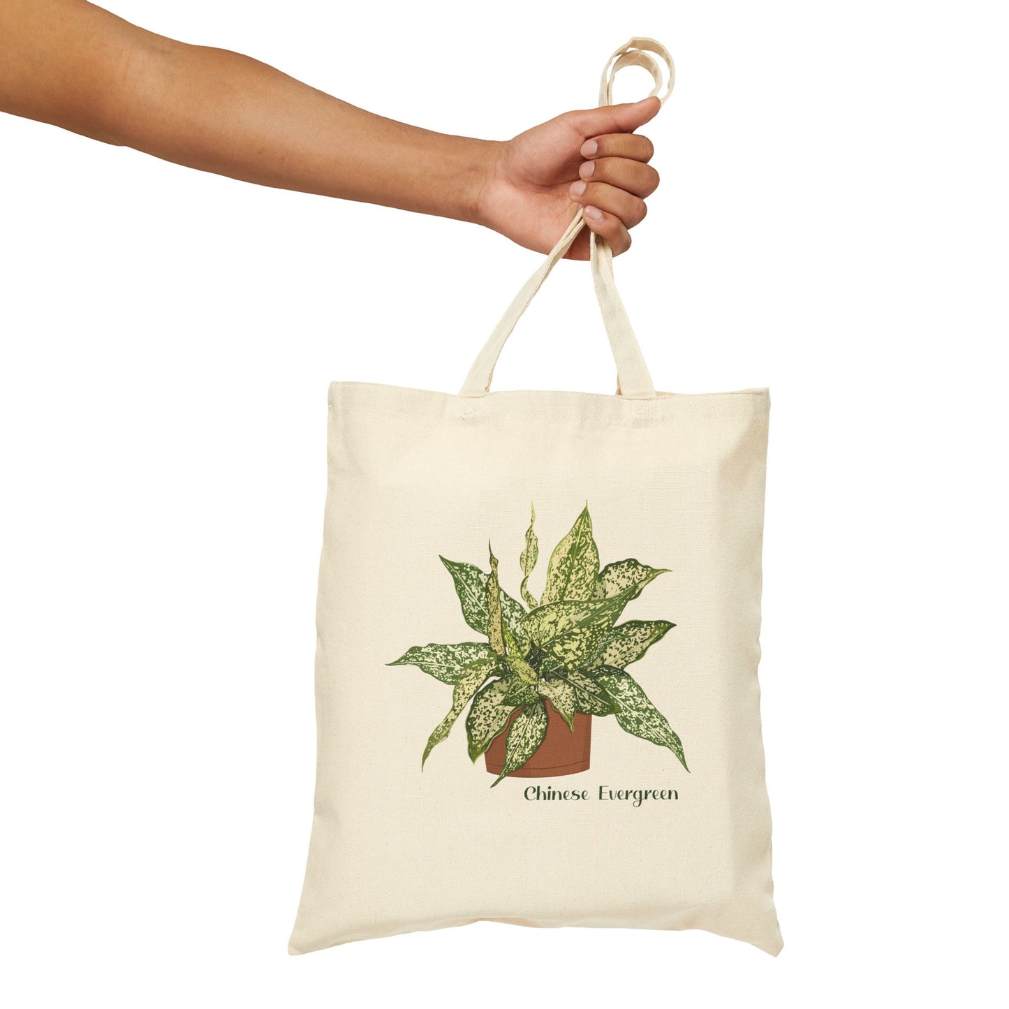 Chinese Evergreen Plant Lover Canvas Tote Bag