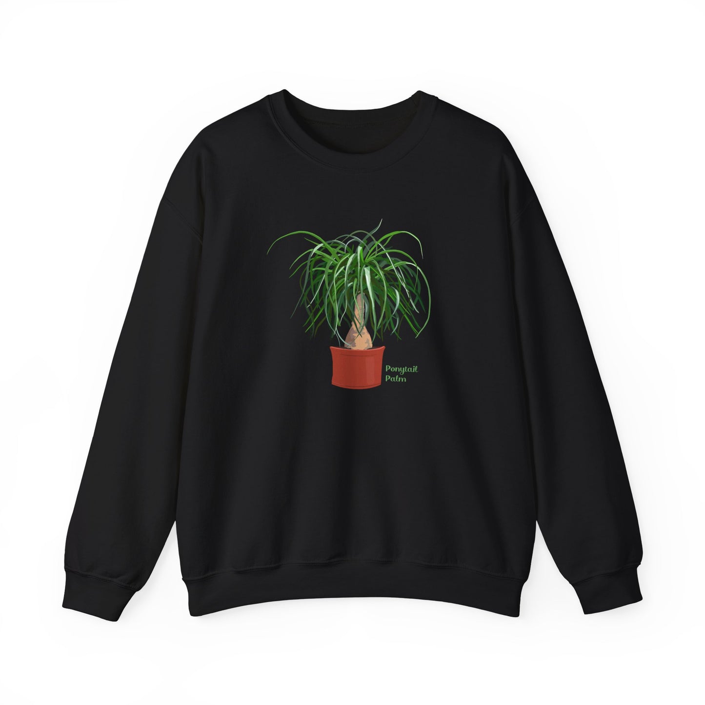 Ponytail Palm Plant Lover Crewneck Sweatshirt - Black