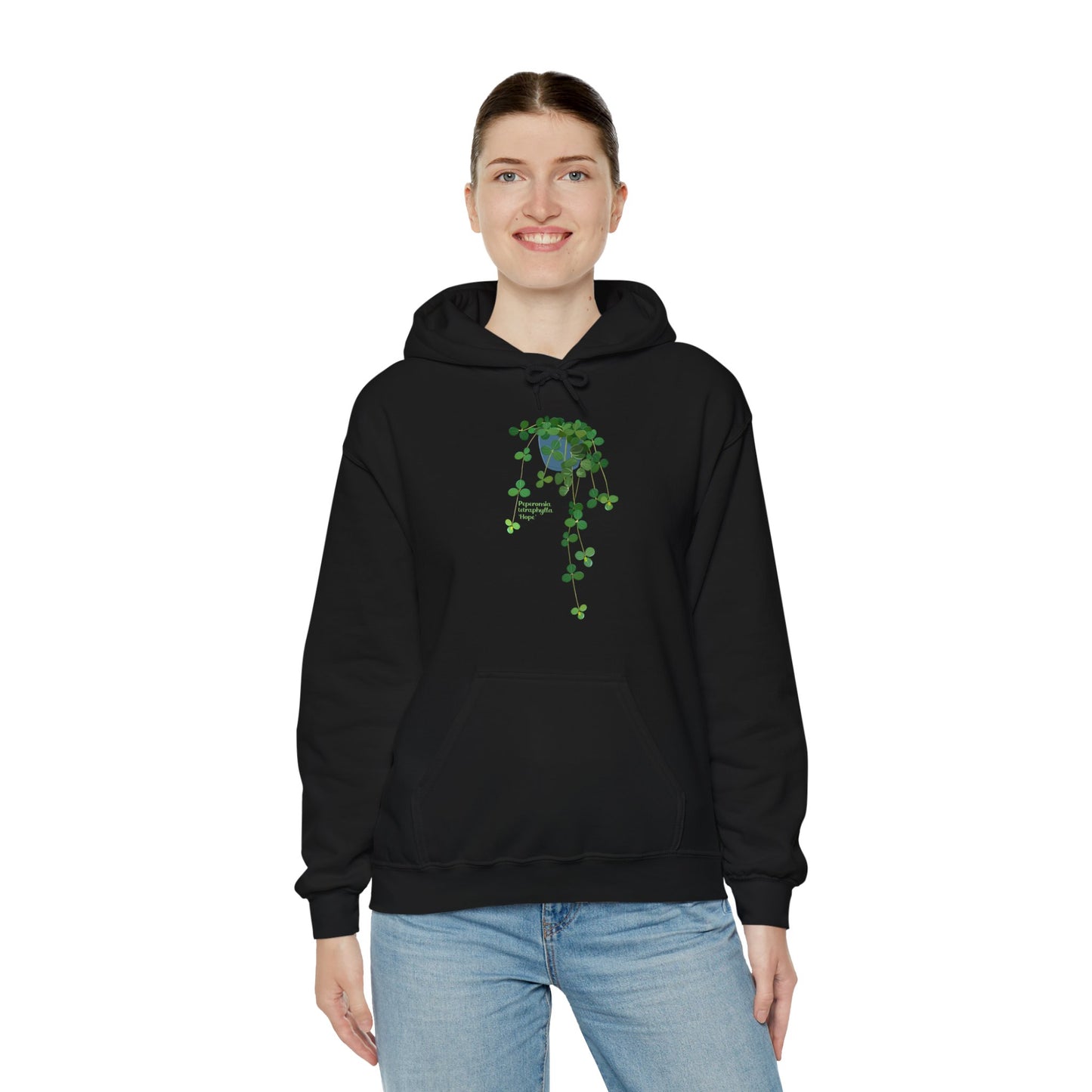 Peperomia Tetraphylla "Hope" Hoodie - Black
