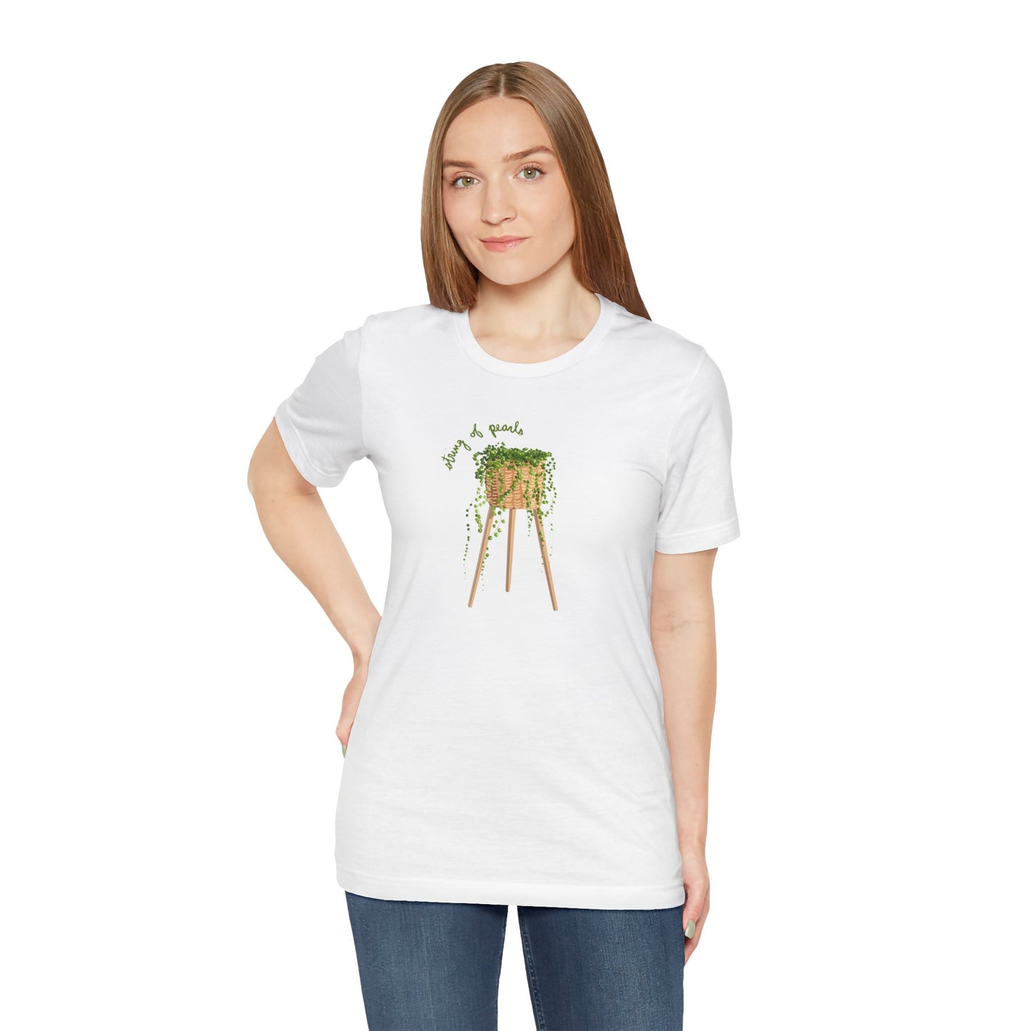 String of Pearls Succulent Lover T-Shirt - White