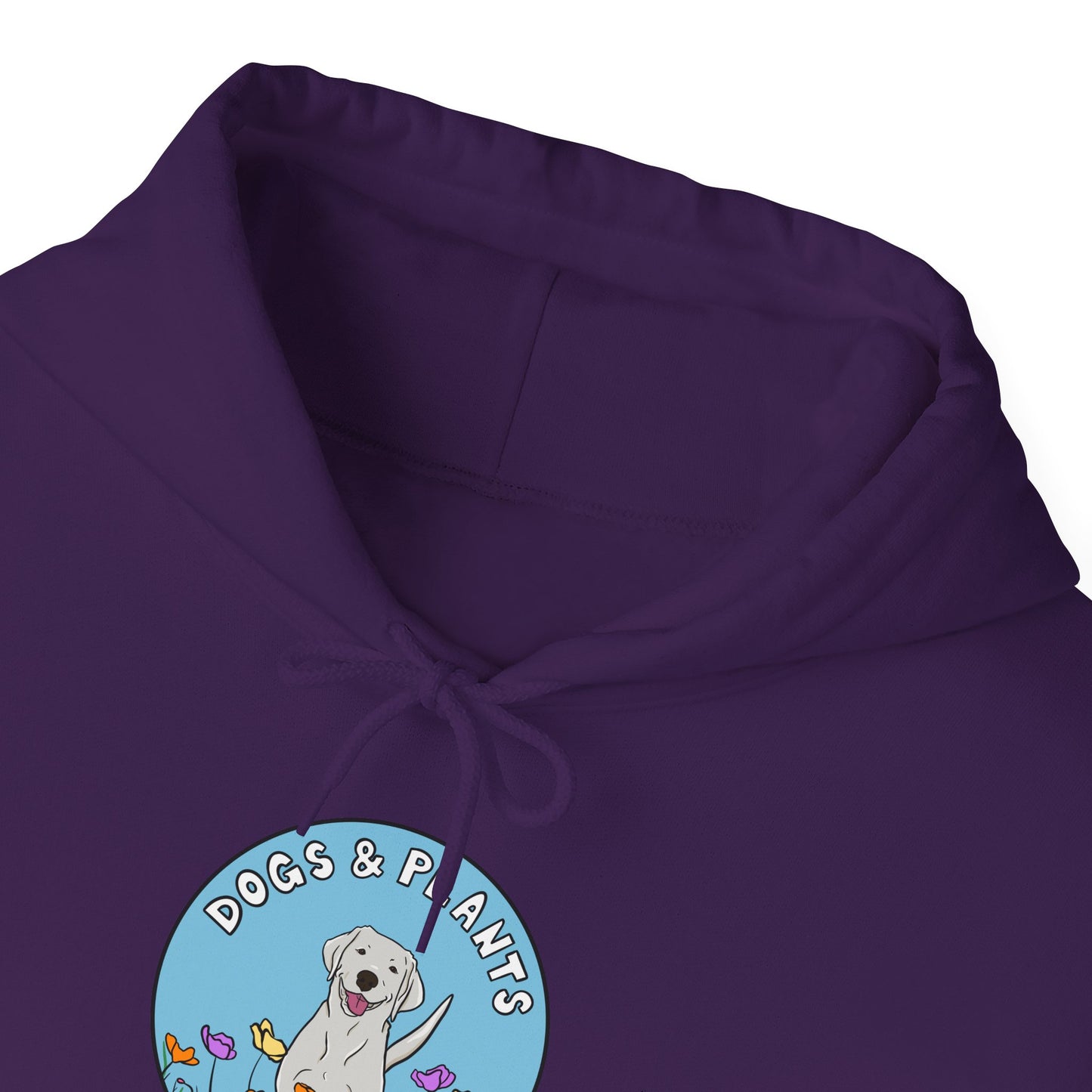 Dogs & Plants Hoodie for White Labrador & Plant Lovers - Purple