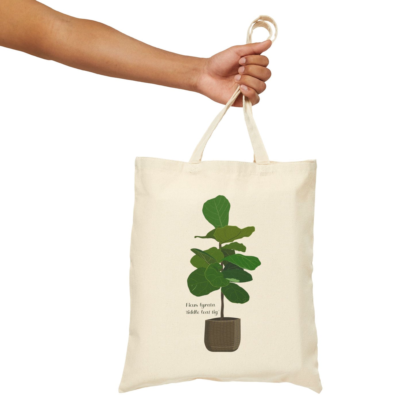 Ficus Lyrata "Fiddle Leaf Fig" Plant Lover Canvas Tote Bag